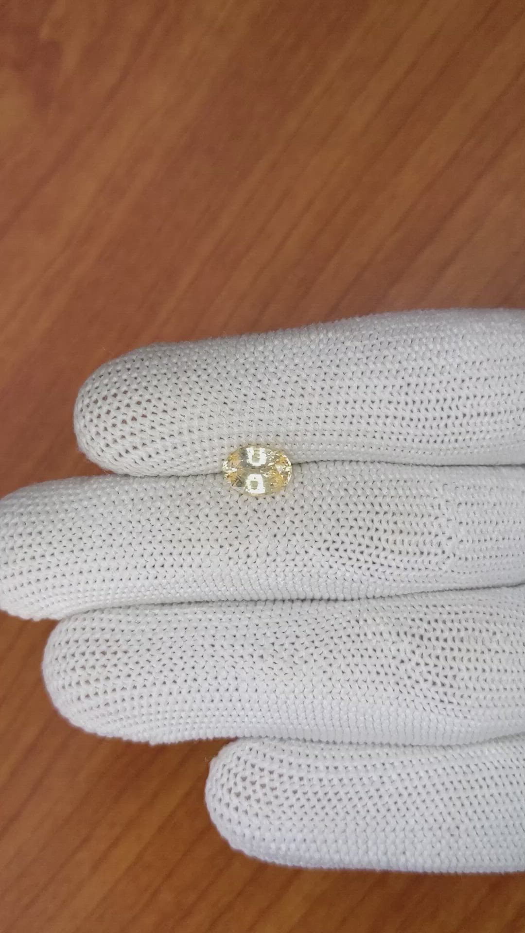 1.35 Ct. Yellow Sapphire from Ceylon (Sri Lanka) Size Video