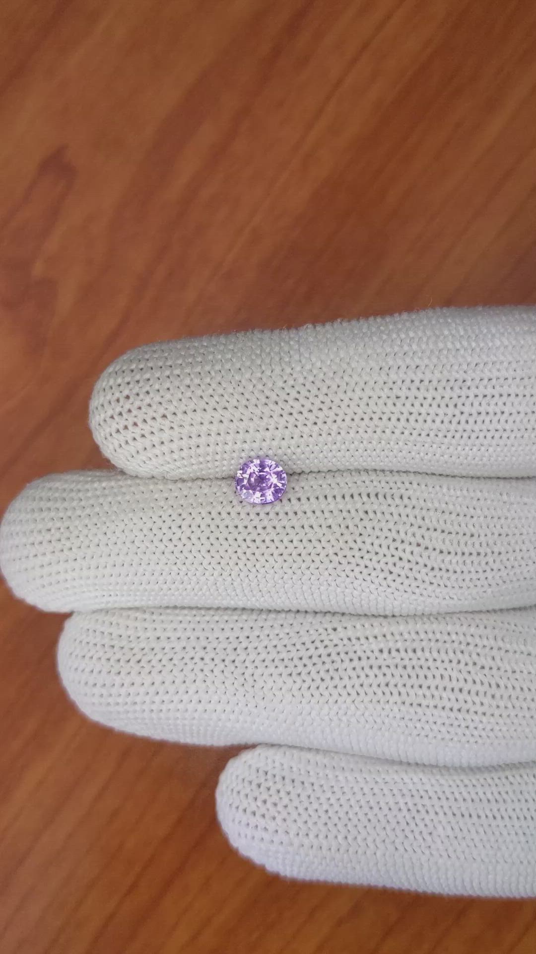 0.82 Ct. Pinkish Purple Sapphire from Ceylon (Sri Lanka) Size Video