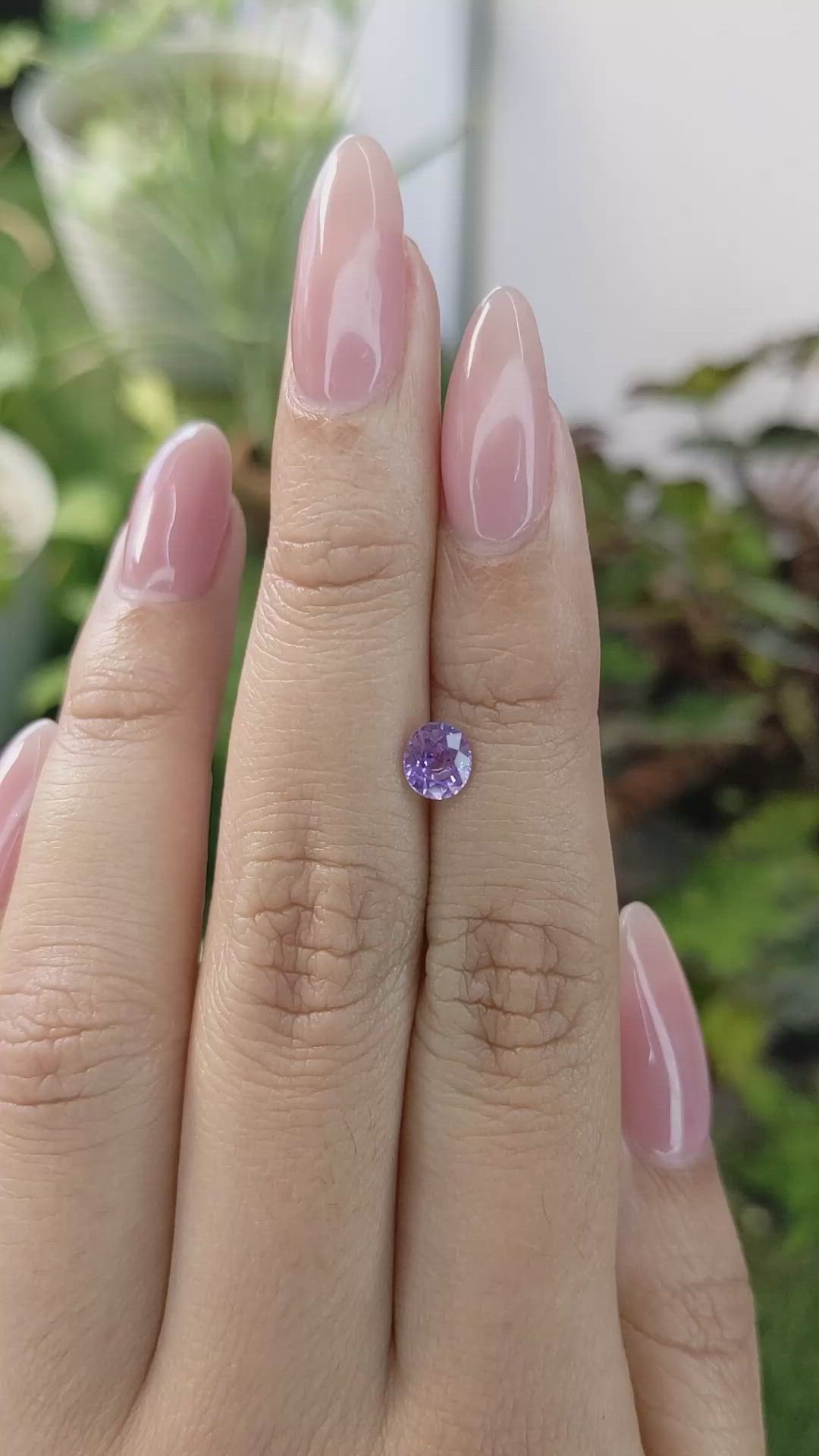 0.82 Ct. Pinkish Purple Sapphire from Ceylon (Sri Lanka) Size Video