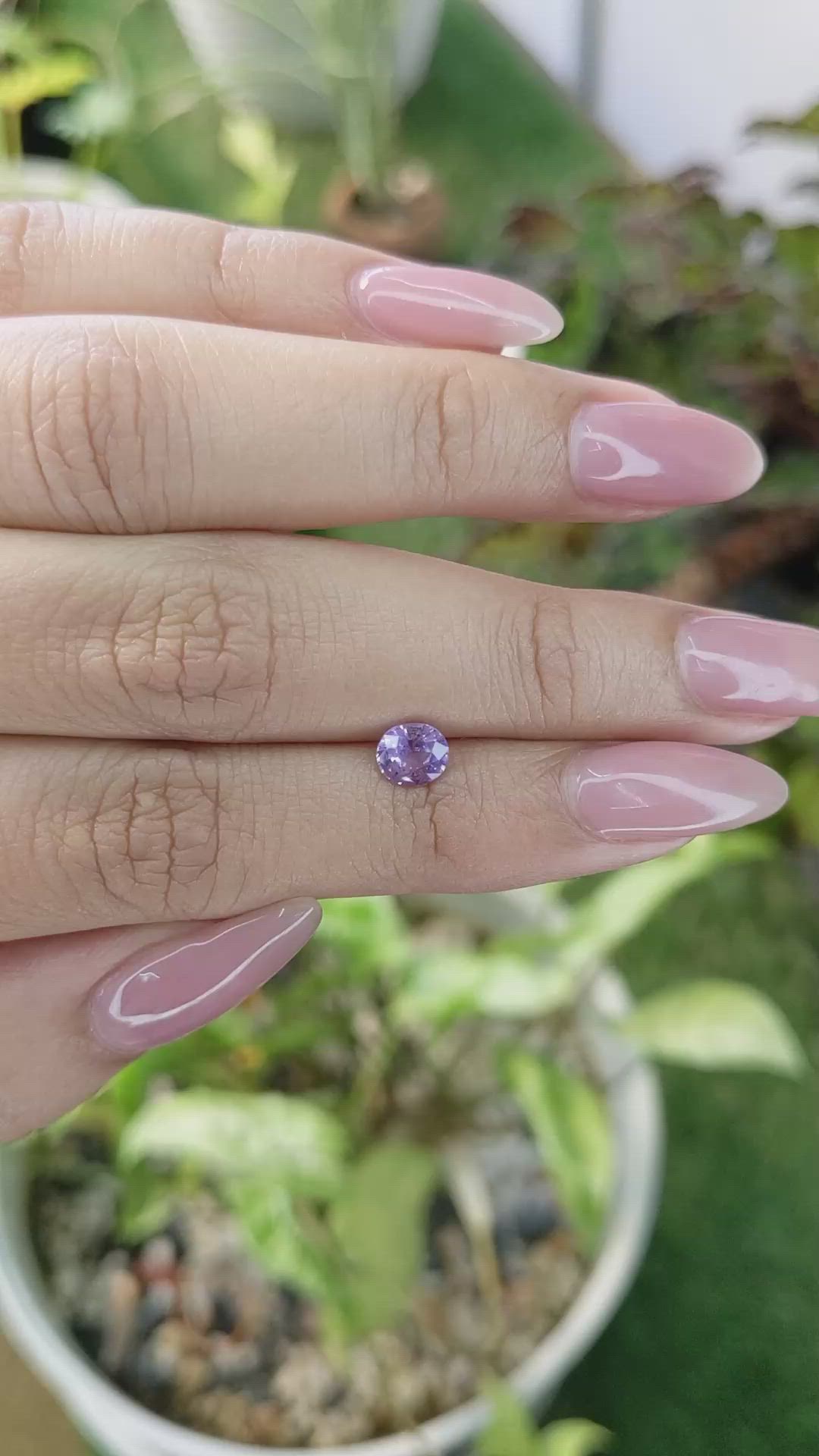 0.82 Ct. Pinkish Purple Sapphire from Ceylon (Sri Lanka) Size Video