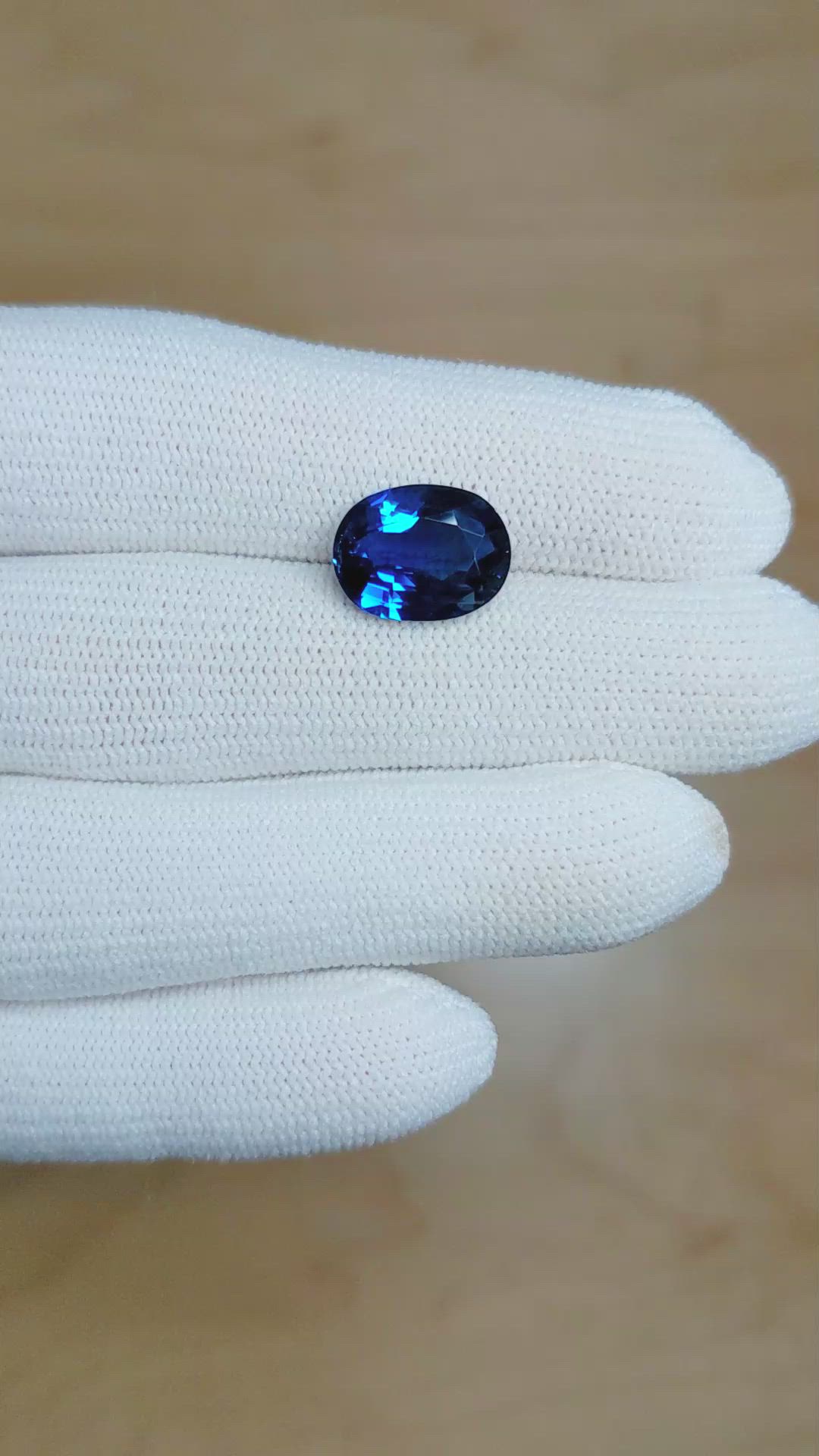5.87 Ct. Blue Sapphire from Madagascar Size Video