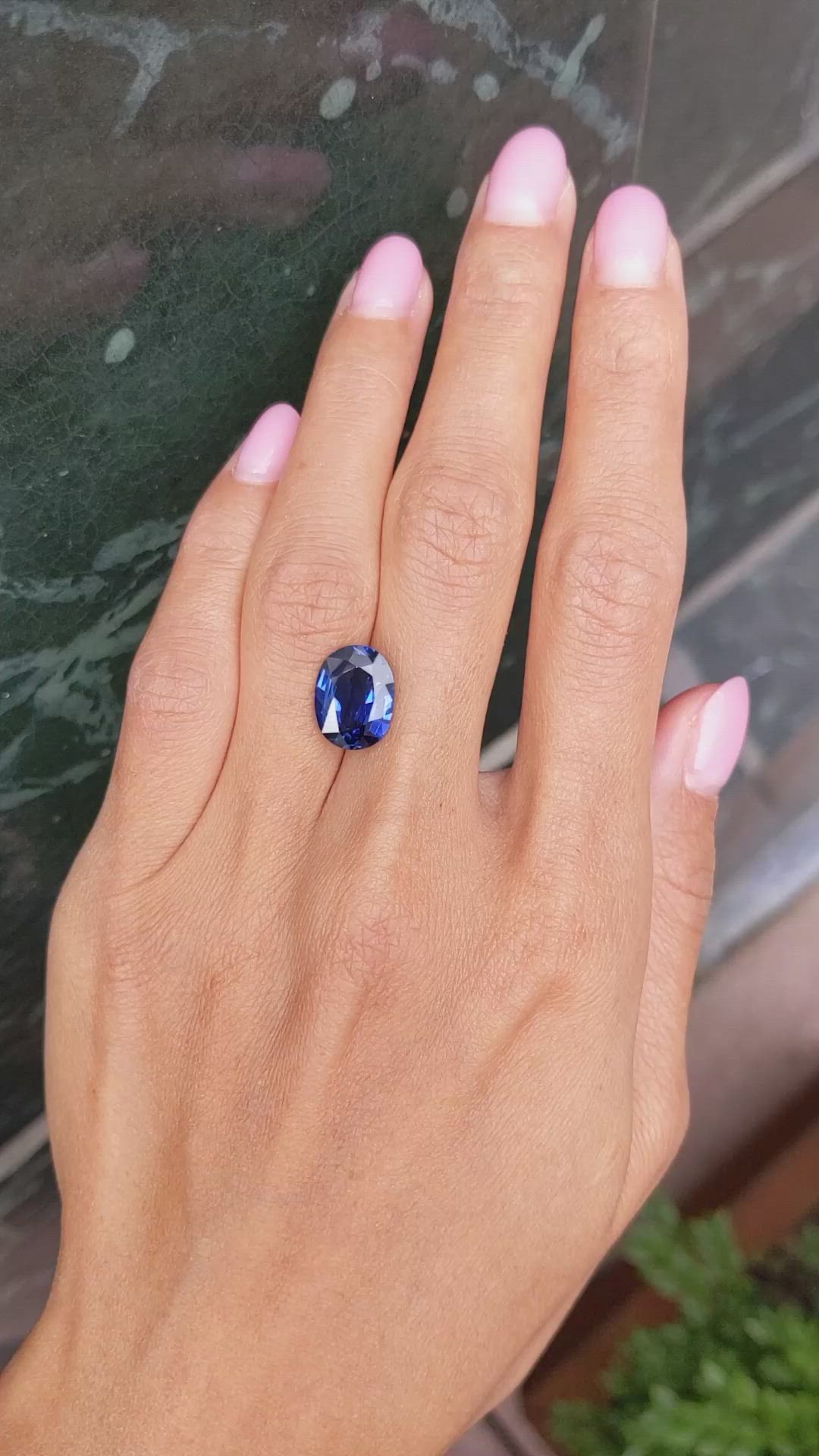 5.87 Ct. Blue Sapphire from Madagascar Size Video
