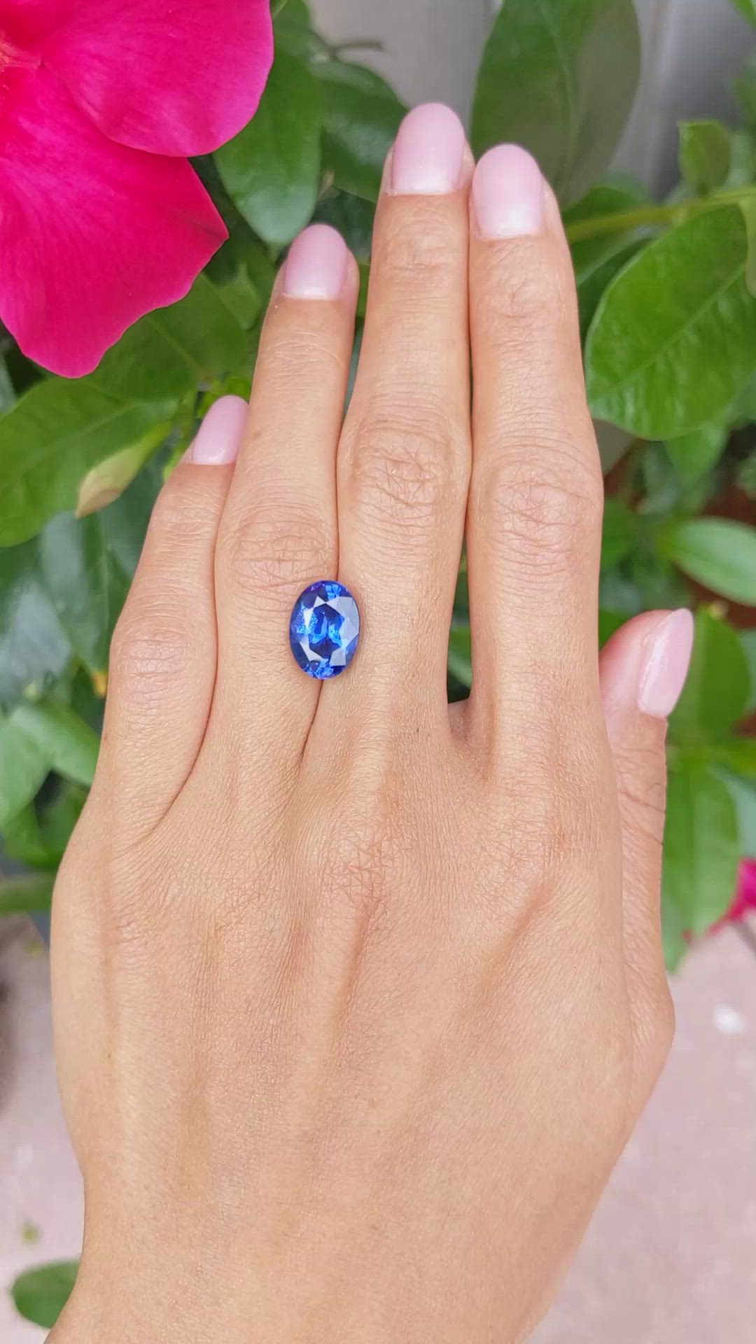 5.95 Ct. Blue Sapphire from Ceylon (Sri Lanka) Size Video