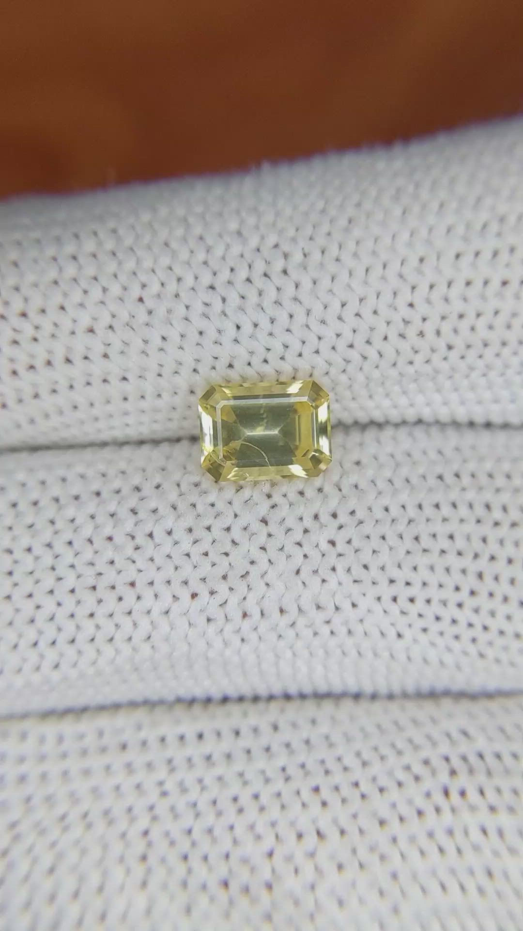 1.79 Ct. Yellow Sapphire from Ceylon (Sri Lanka) Size Video