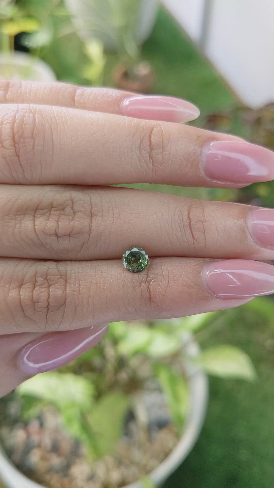 0.82 Ct. Green Sapphire from Madagascar Size Video