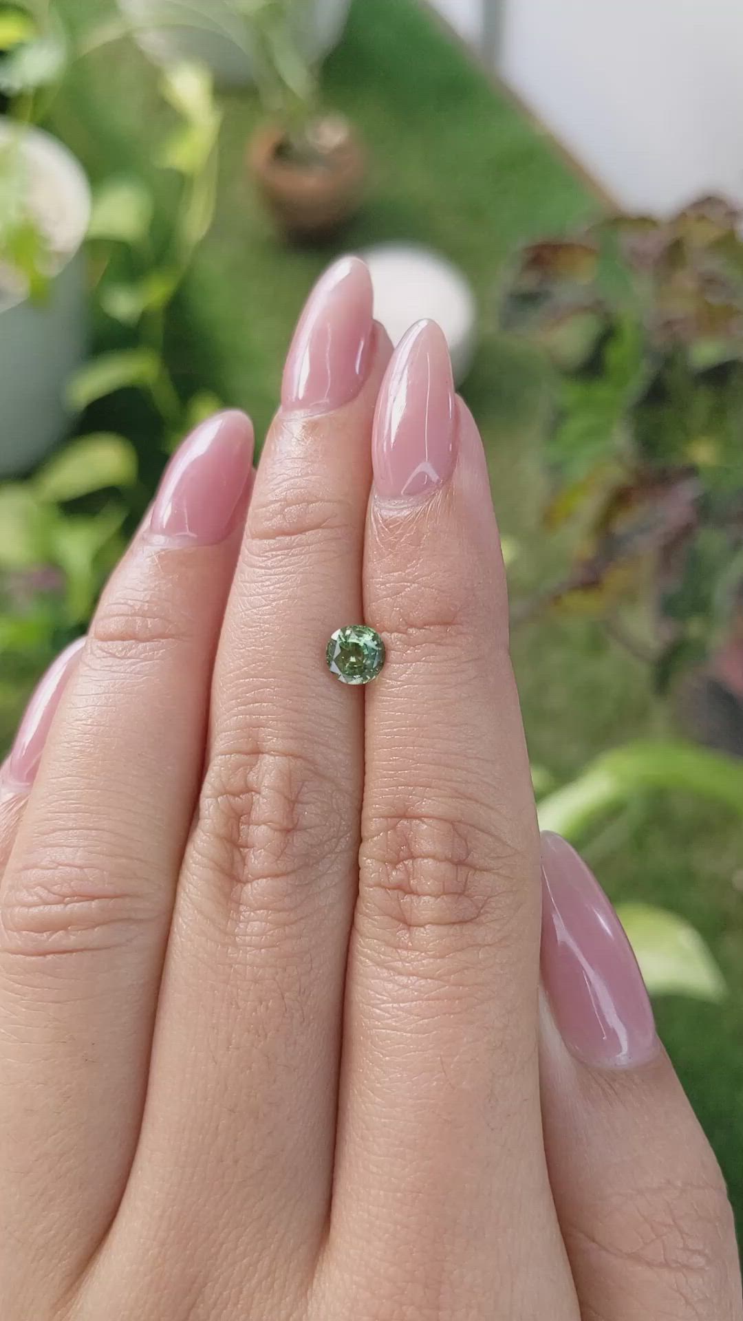 0.82 Ct. Green Sapphire from Madagascar Size Video