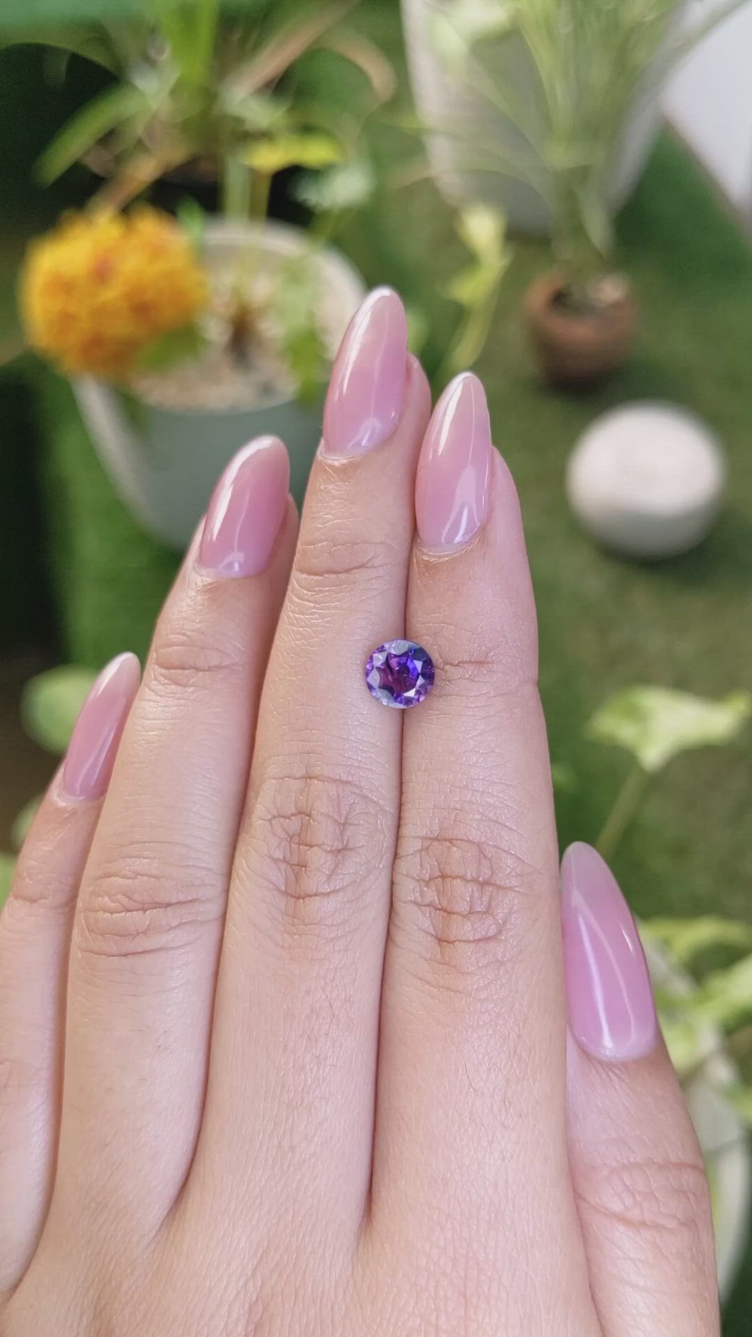 1.39 Ct. Bluish Purple Sapphire from Ceylon (Sri Lanka) Size Video