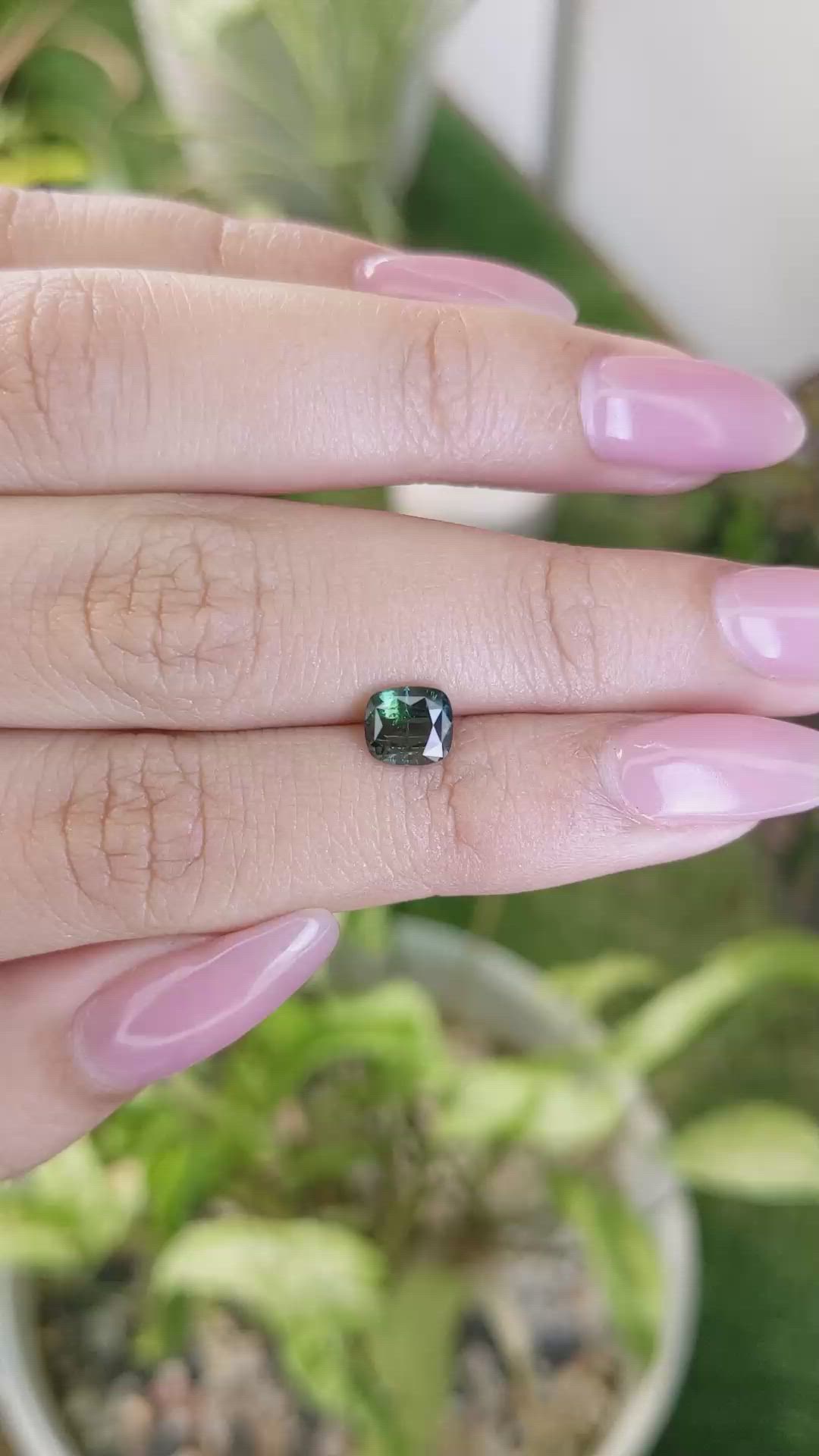 1.20 Ct. Bluish Green Sapphire from Madagascar Size Video