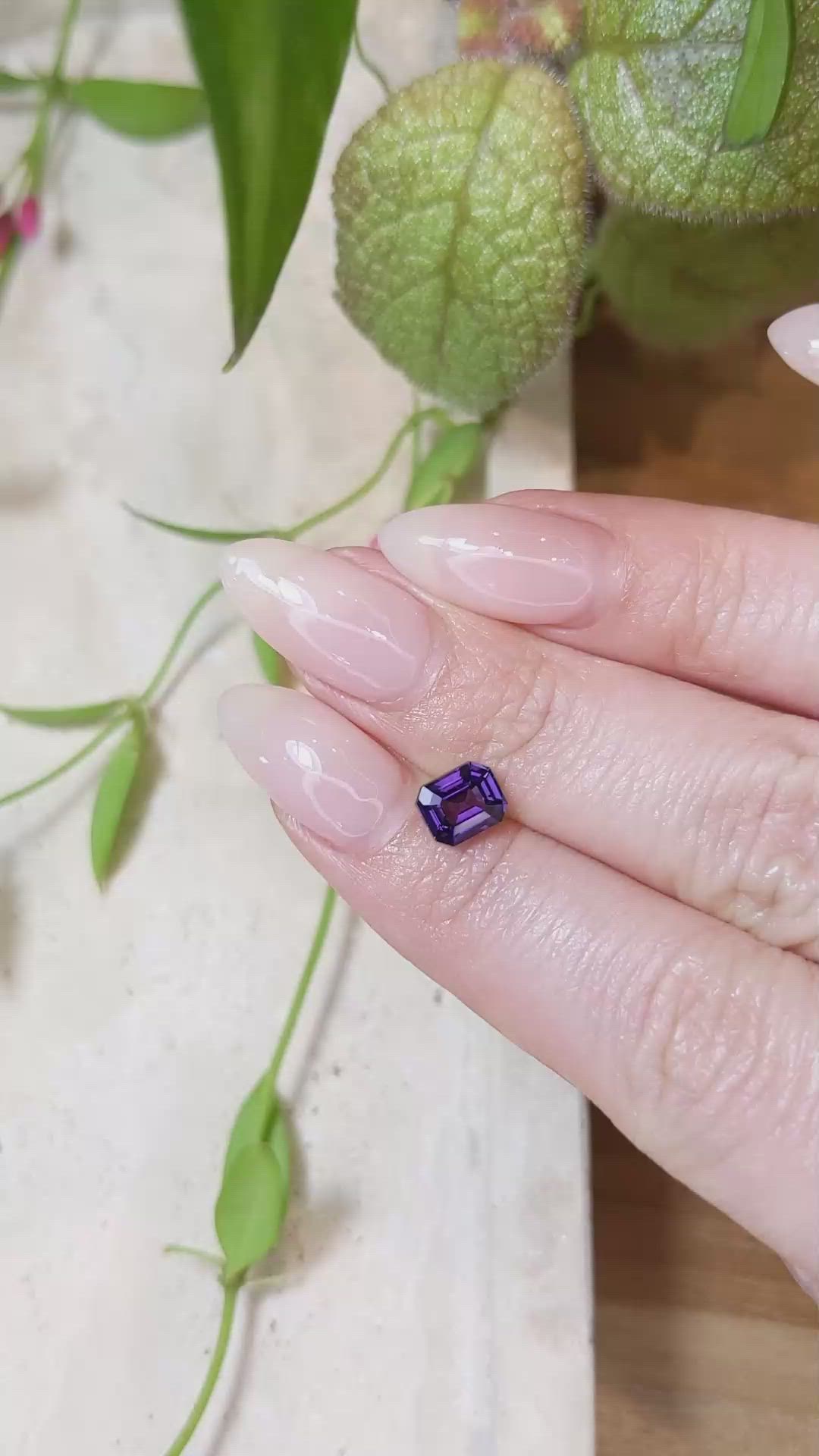 1.32 Ct. Purple Sapphire from Ceylon (Sri Lanka) Size Video
