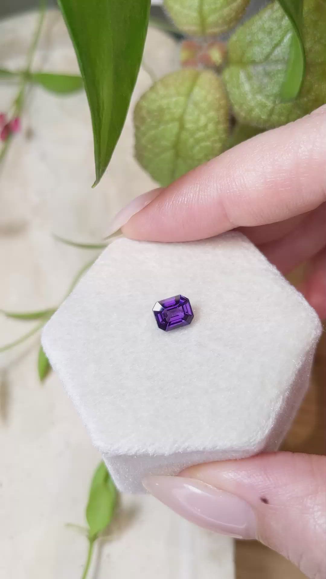 1.32 Ct. Purple Sapphire from Ceylon (Sri Lanka) Size Video