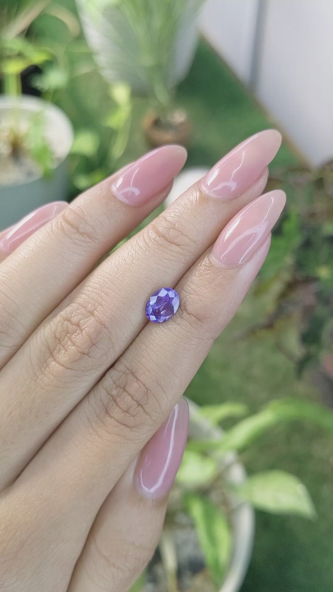 1.35 Ct. Purple Sapphire from Ceylon (Sri Lanka) Size Video