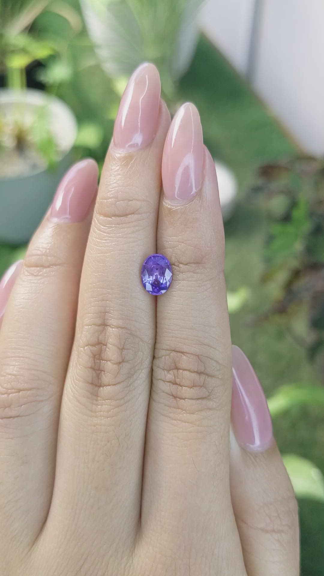 1.35 Ct. Purple Sapphire from Ceylon (Sri Lanka) Size Video