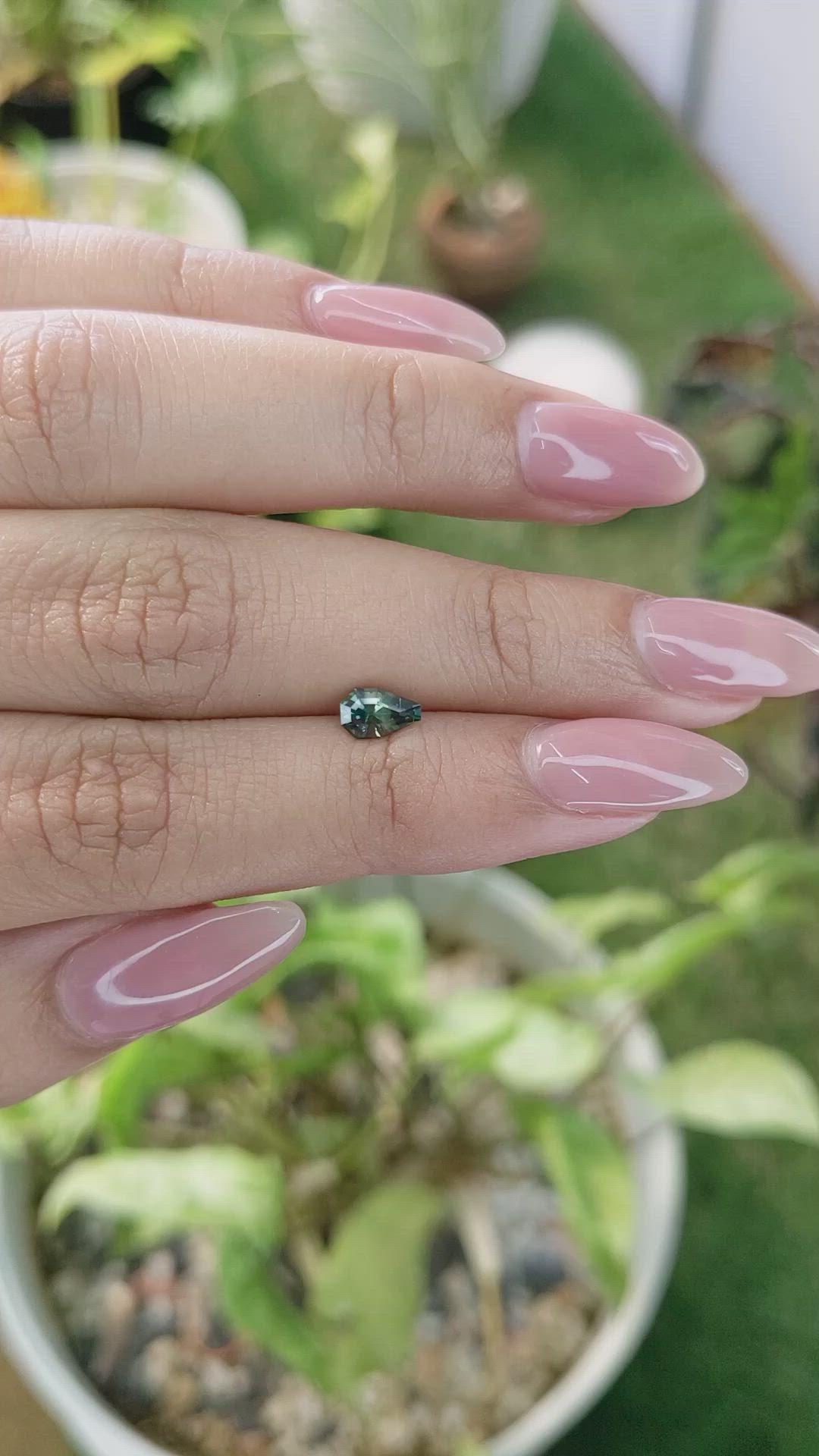 0.66 Ct. Green Sapphire from Madagascar Size Video