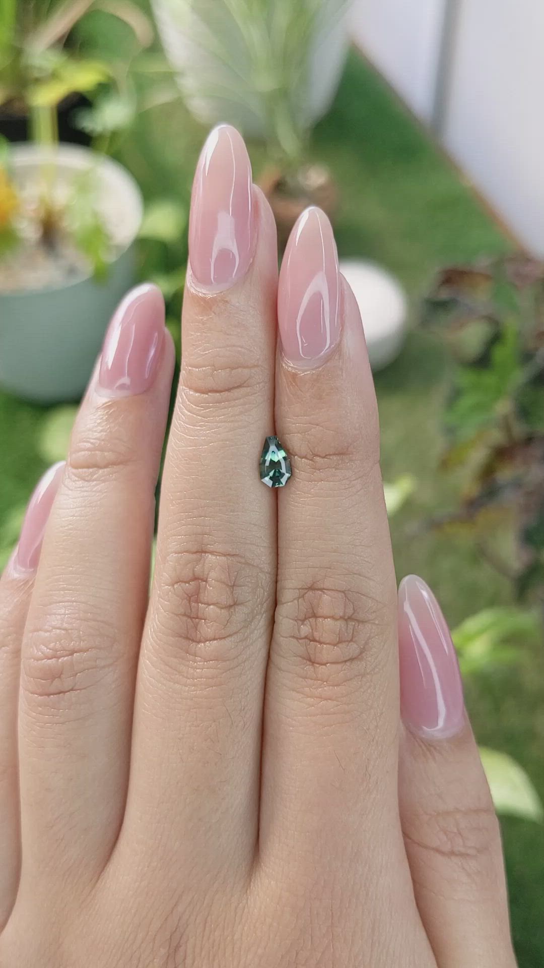 0.66 Ct. Green Sapphire from Madagascar Size Video