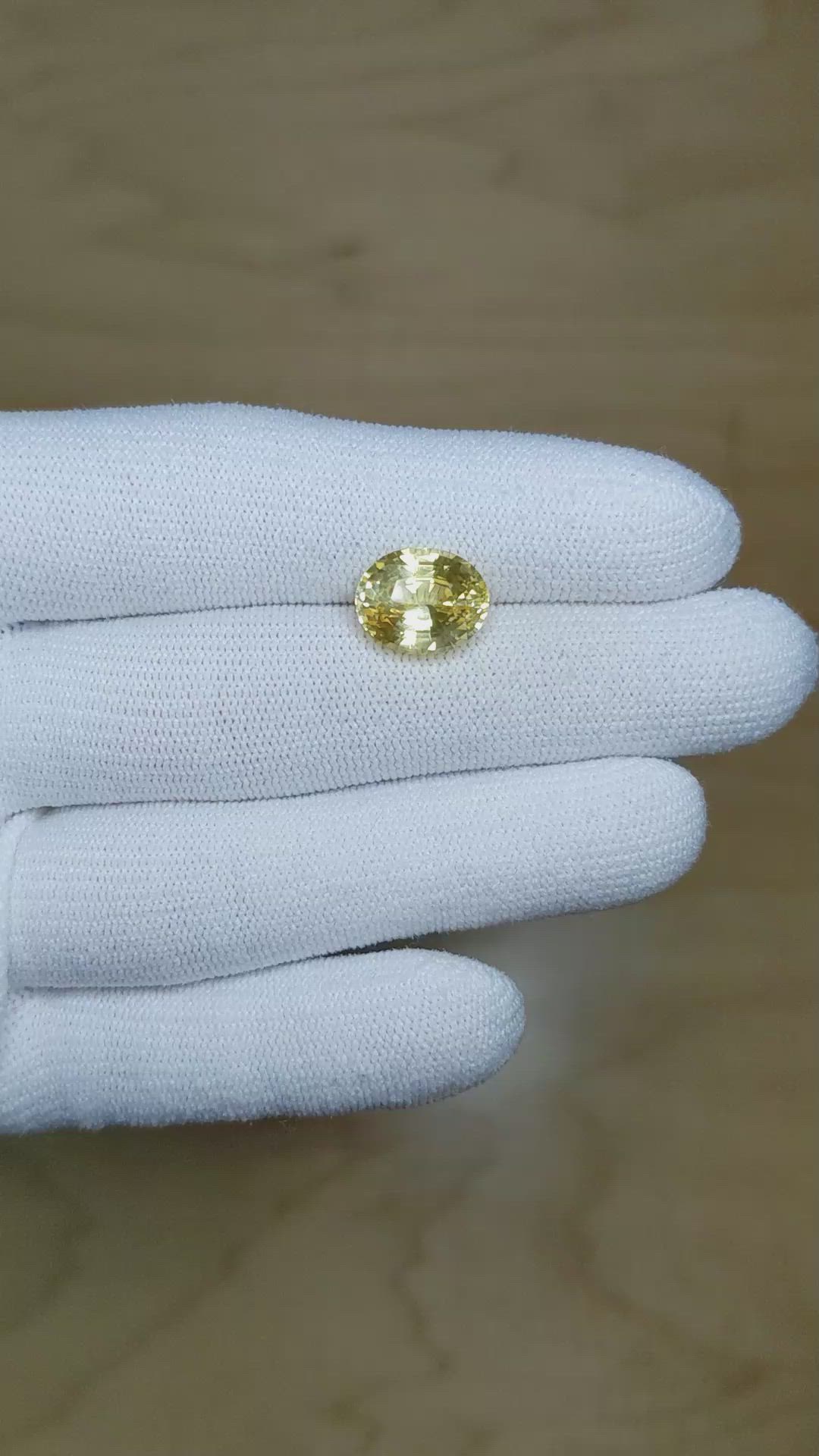 6.18 Ct. Yellow Sapphire from Ceylon (Sri Lanka) Size Video