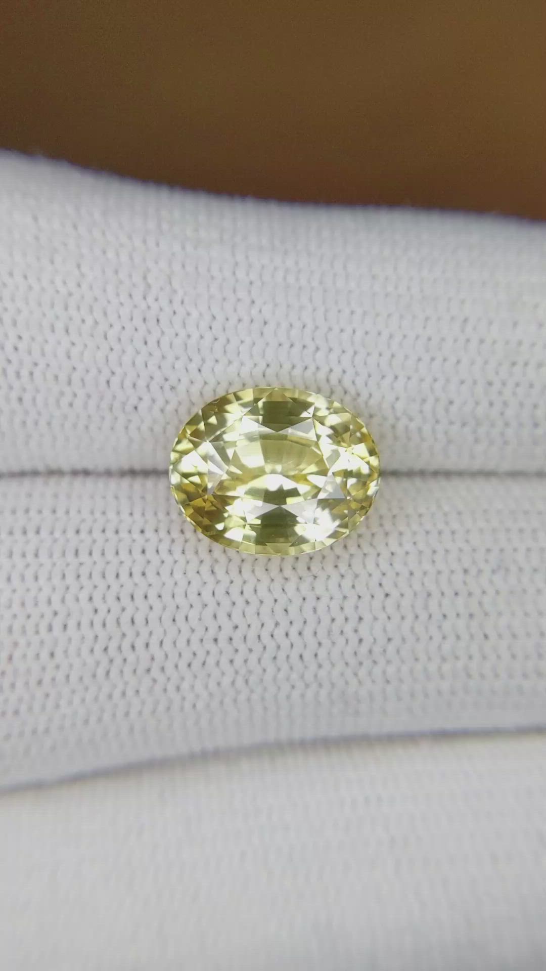 6.18 Ct. Yellow Sapphire from Ceylon (Sri Lanka) Size Video