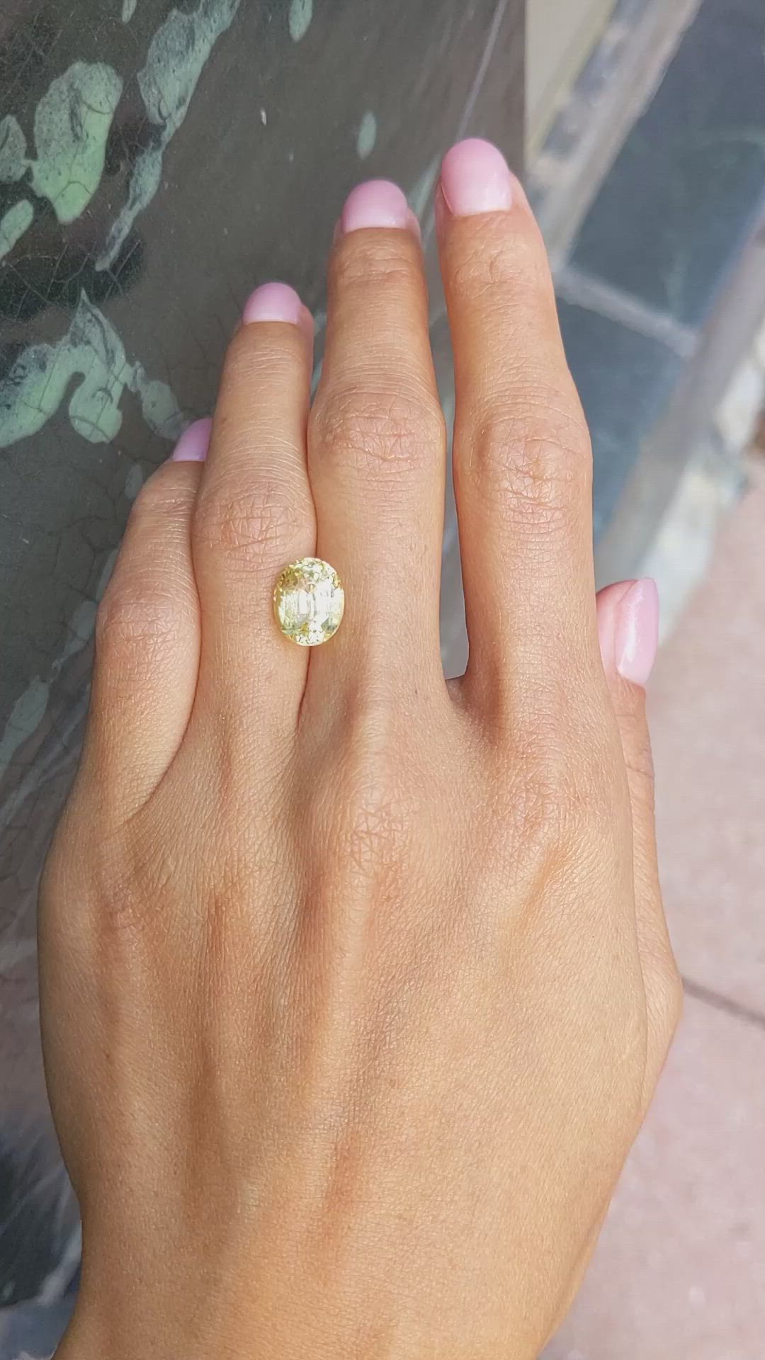 5.53 Ct. Yellow Sapphire from Ceylon (Sri Lanka) Size Video