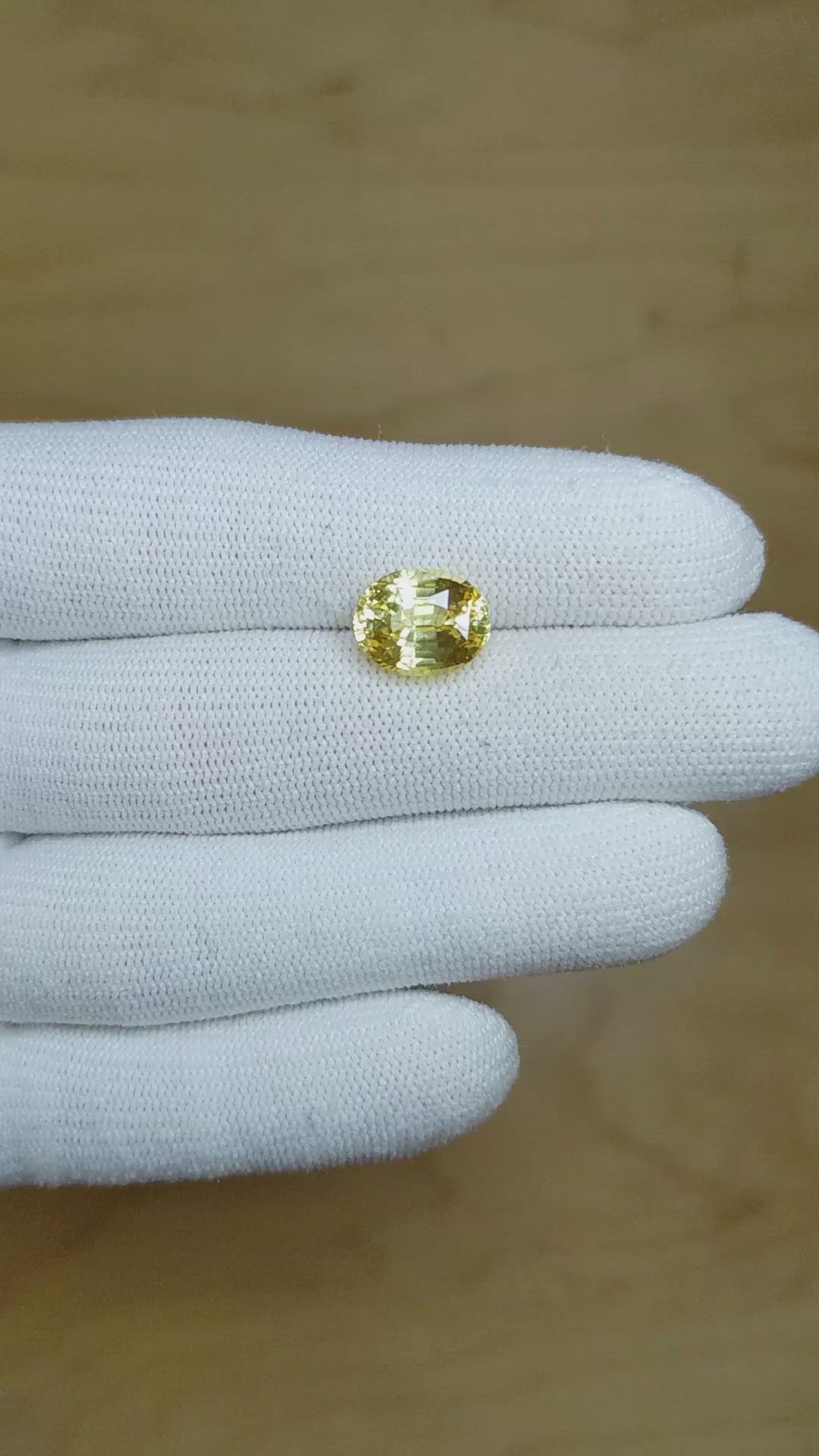 5.53 Ct. Yellow Sapphire from Ceylon (Sri Lanka) Size Video
