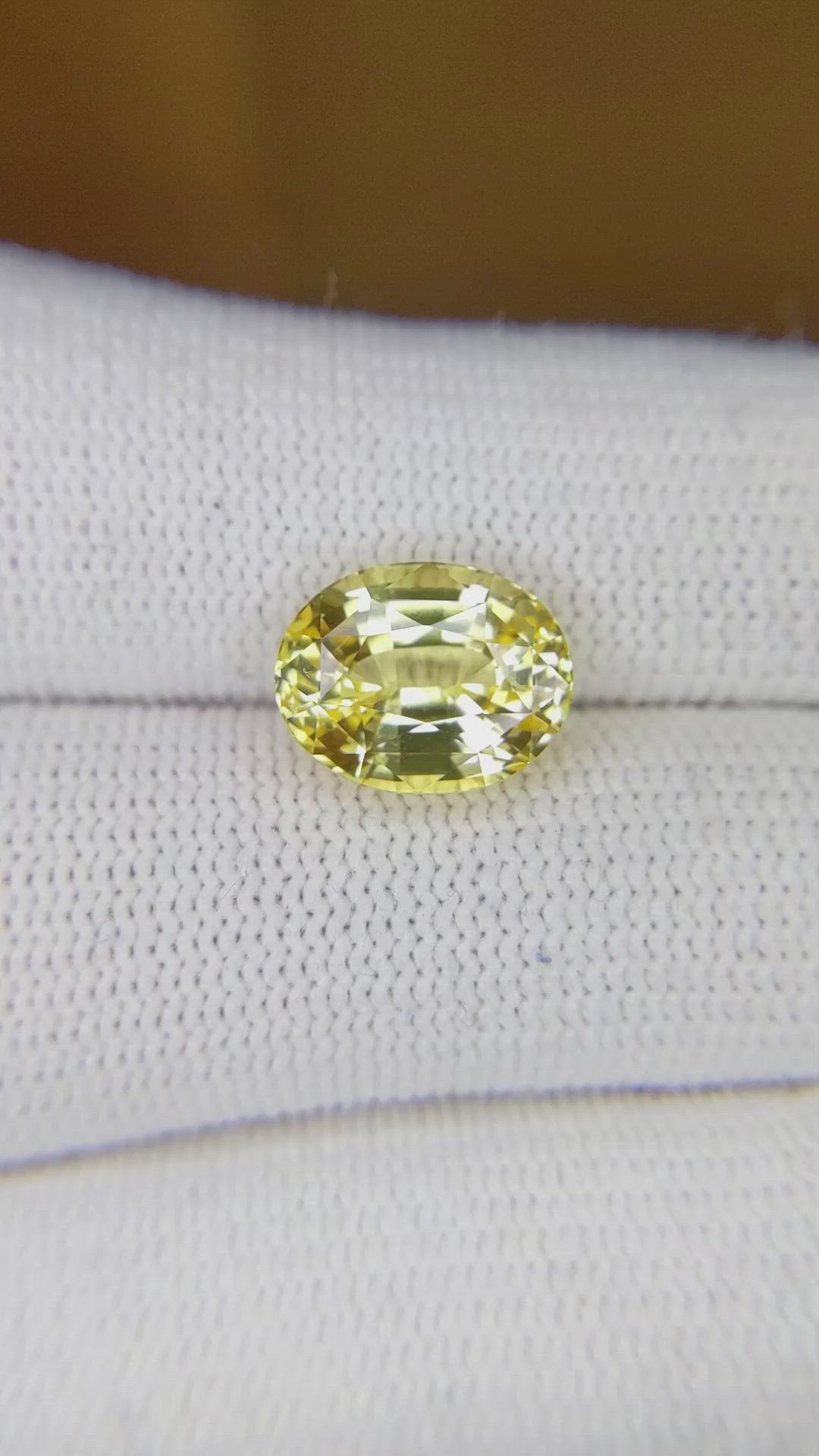 5.53 Ct. Yellow Sapphire from Ceylon (Sri Lanka) Size Video