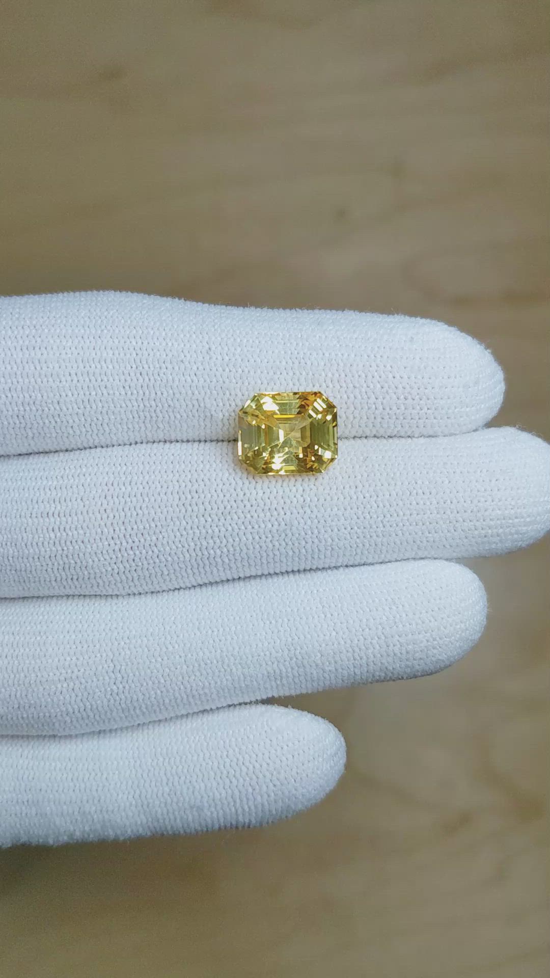 7.04 Ct. Yellow Sapphire from Ceylon (Sri Lanka) Size Video