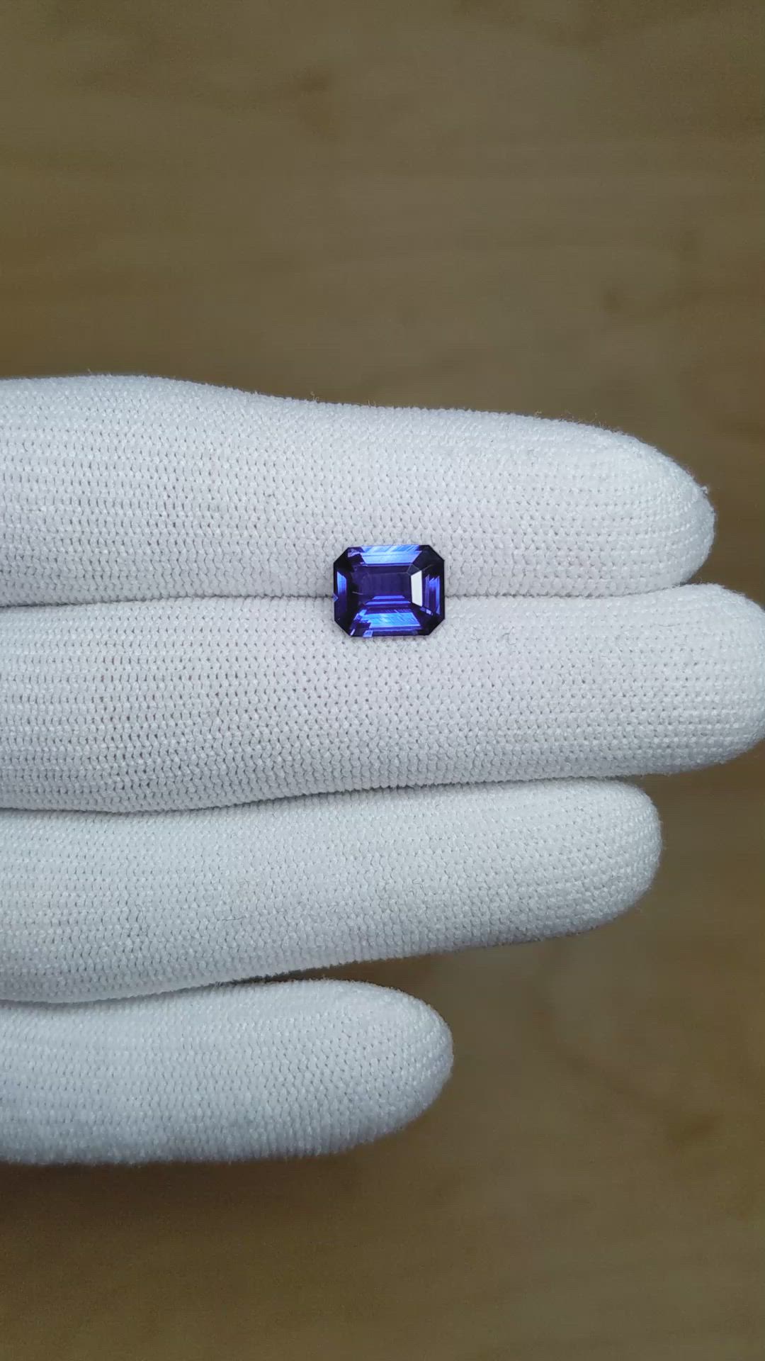 2.56 Ct. Bluish Purple Sapphire from Ceylon (Sri Lanka) Size Video