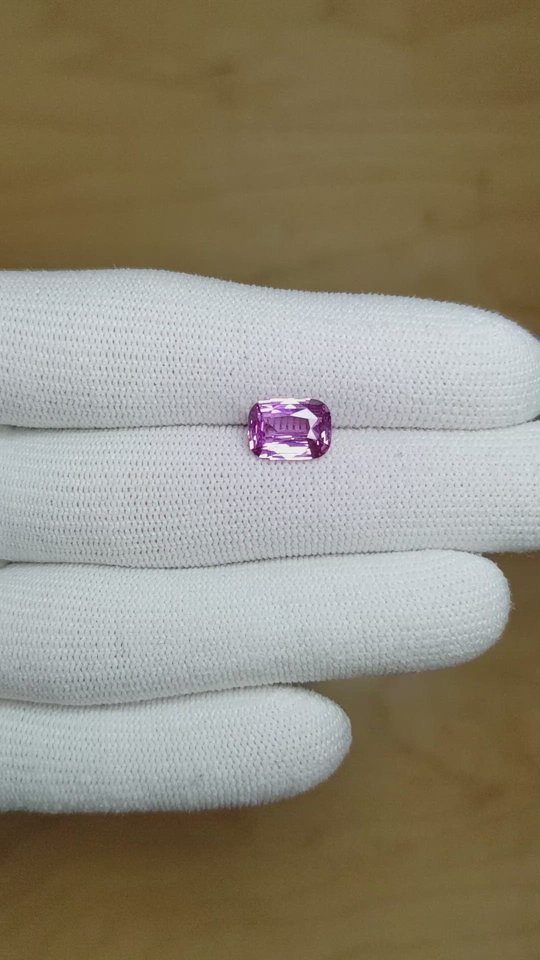 2.54 Ct. Pinkish Purple Sapphire from Ceylon (Sri Lanka) Size Video