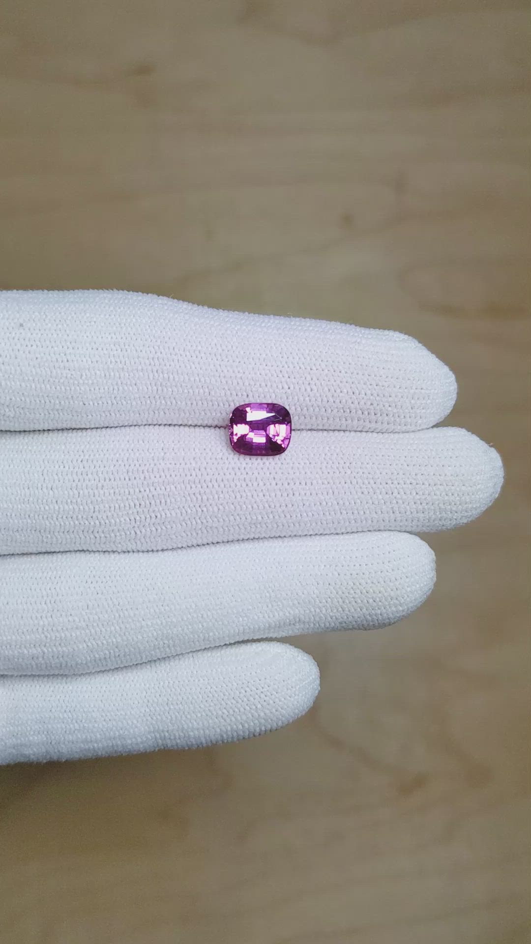 2.54 Ct. Pinkish Purple Sapphire from Madagascar Size Video