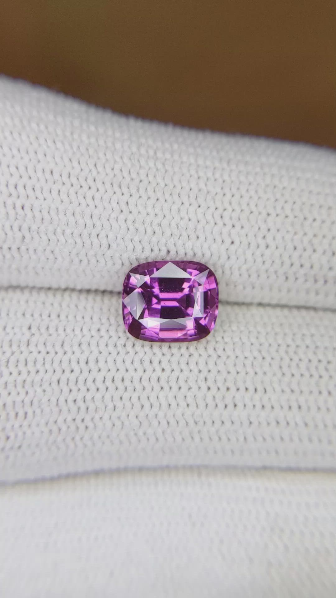 2.54 Ct. Pinkish Purple Sapphire from Madagascar Size Video