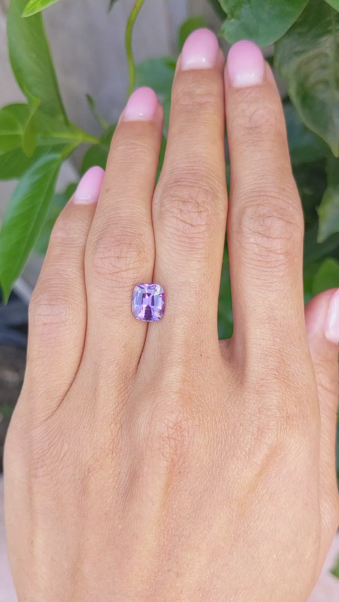 2.54 Ct. Pinkish Purple Sapphire from Madagascar Size Video
