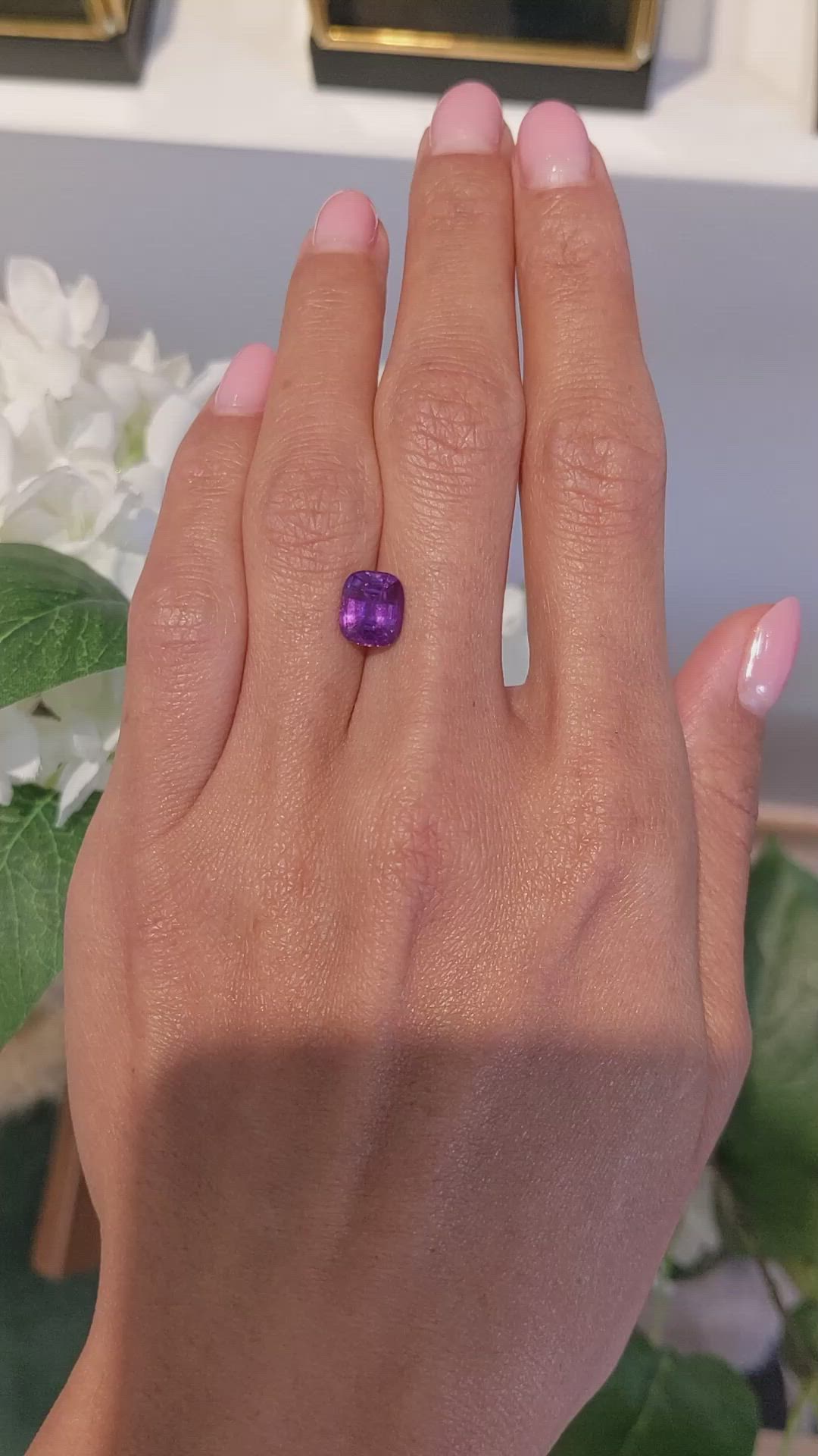 2.54 Ct. Pinkish Purple Sapphire from Madagascar Size Video