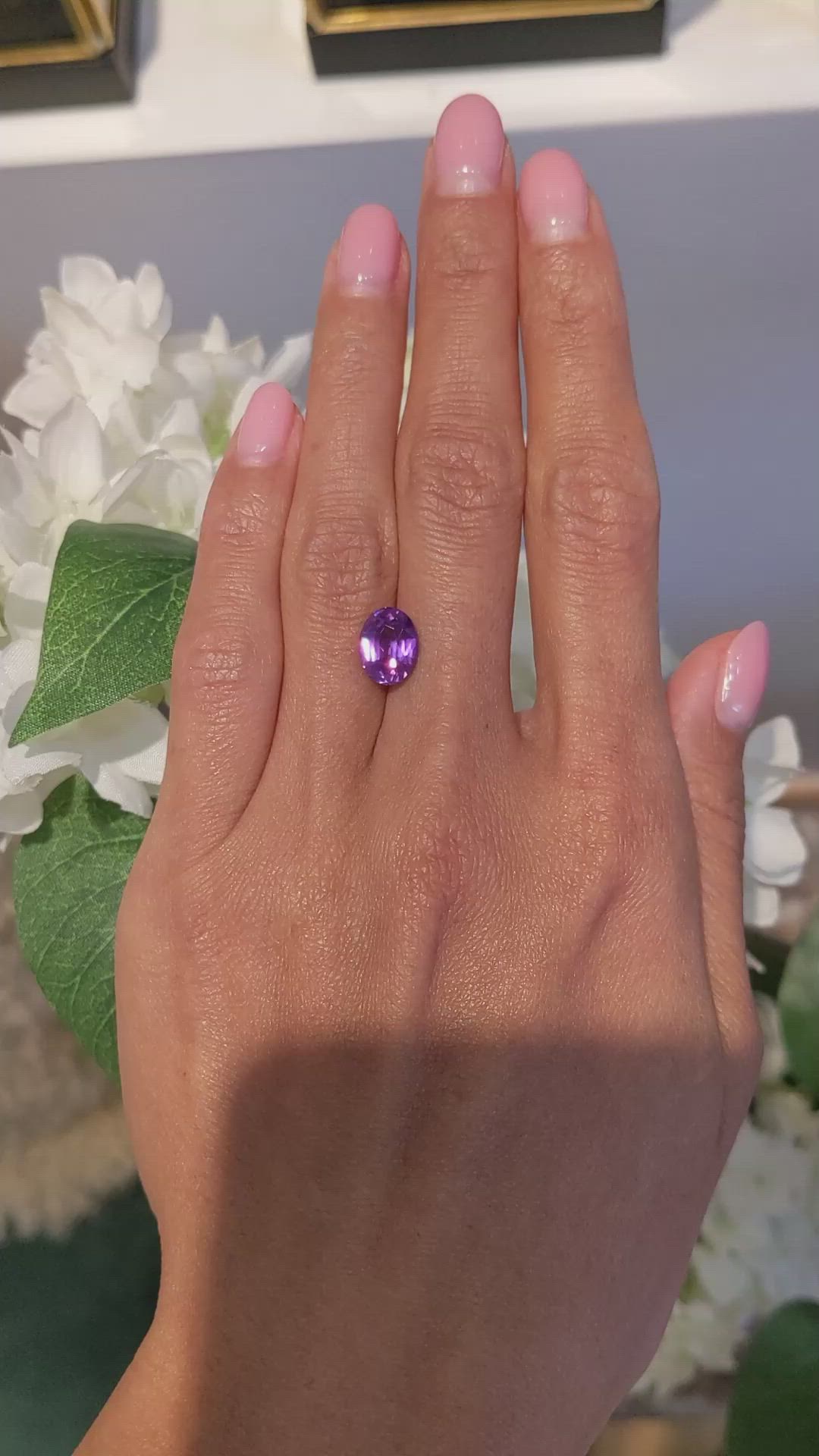 3.56 Ct. Purple Sapphire from Ceylon (Sri Lanka) Size Video