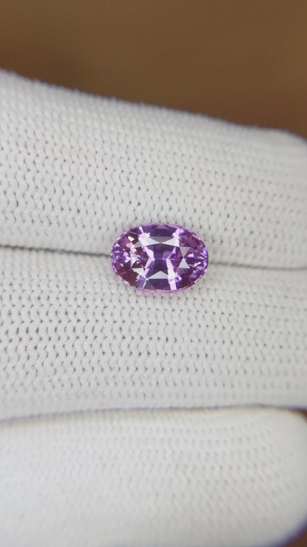 2.63 Ct. Pinkish Purple Sapphire from Ceylon (Sri Lanka) Size Video