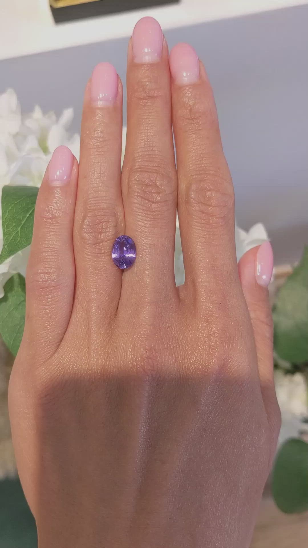 3.04 Ct. Purple Sapphire from Ceylon (Sri Lanka) Size Video