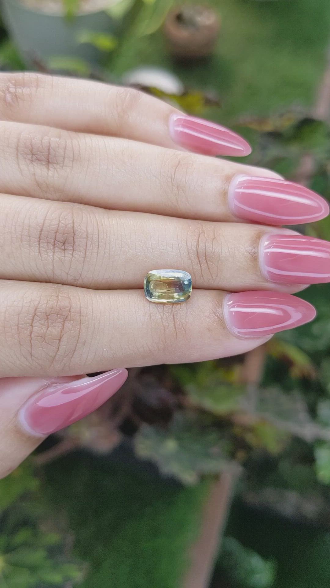 1.85 Ct. Bi Color Sapphire from Ceylon (Sri Lanka) Size Video