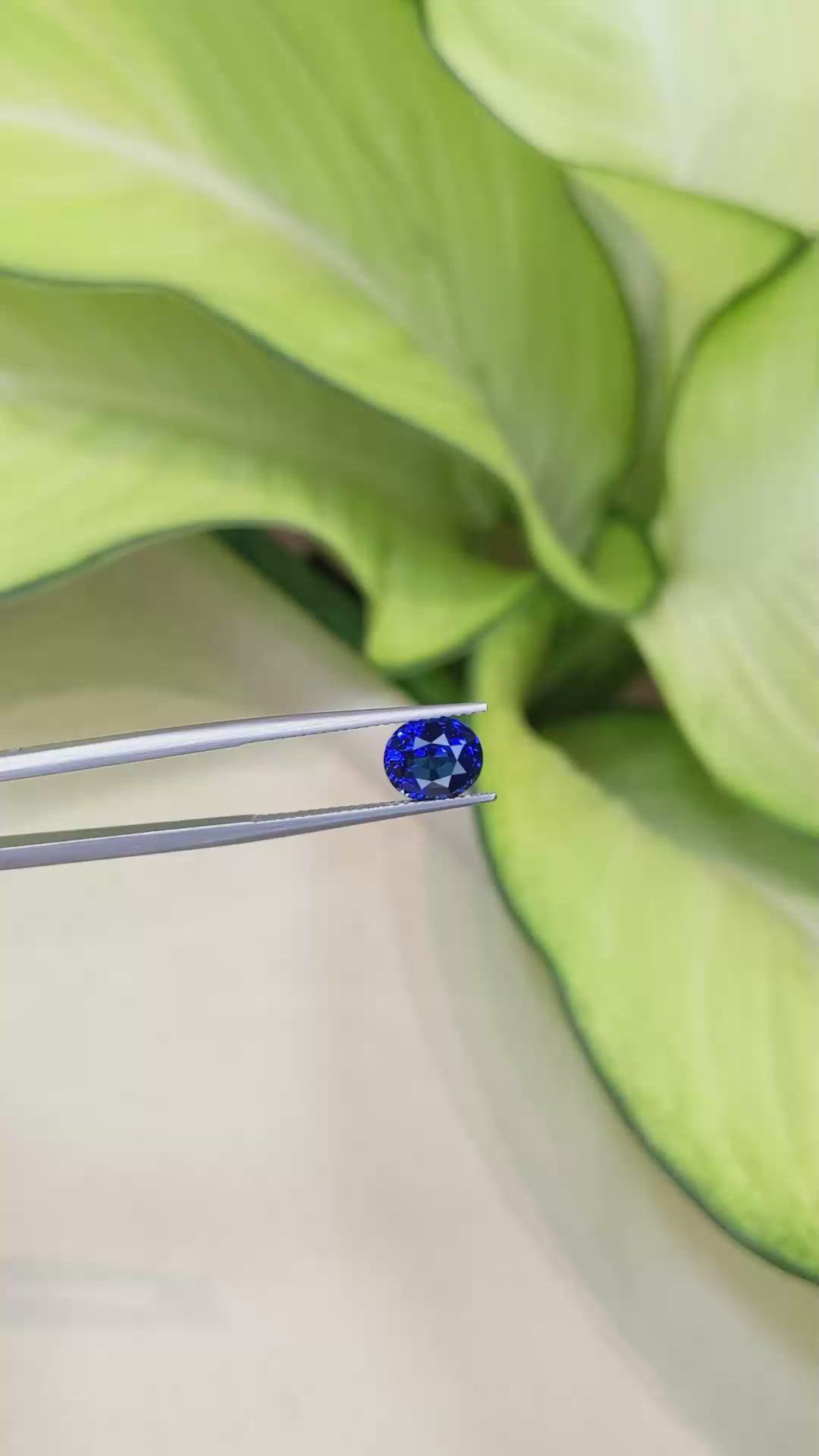 2.87 Ct. Blue Sapphire from Ceylon (Sri Lanka) Size Video