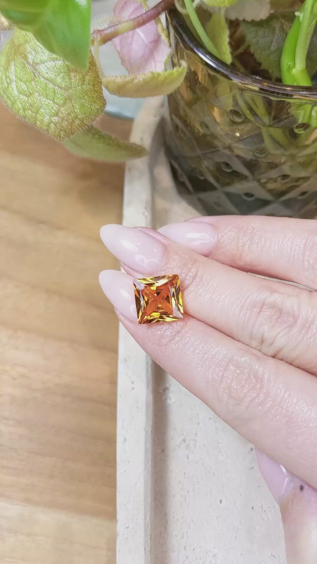 7.45 Ct. Yellowish Orange Sapphire from Ceylon (Sri Lanka) Size Video