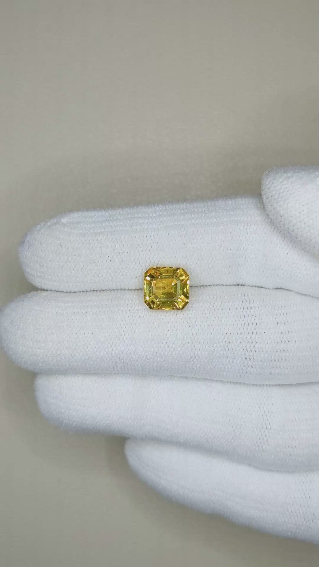 2.68 Ct. Yellow Sapphire from Ceylon (Sri Lanka) Size Video