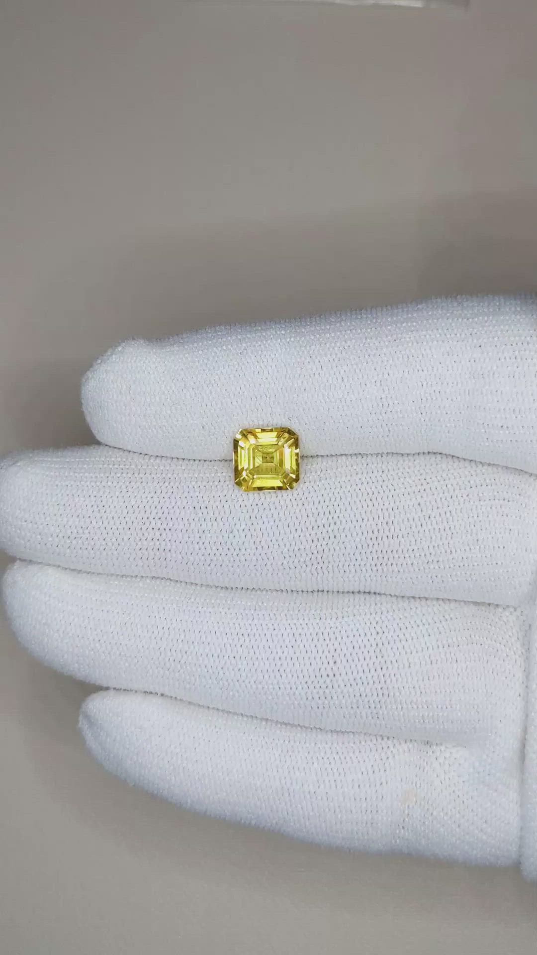 2.86 Ct. Yellow Sapphire from Ceylon (Sri Lanka) Size Video