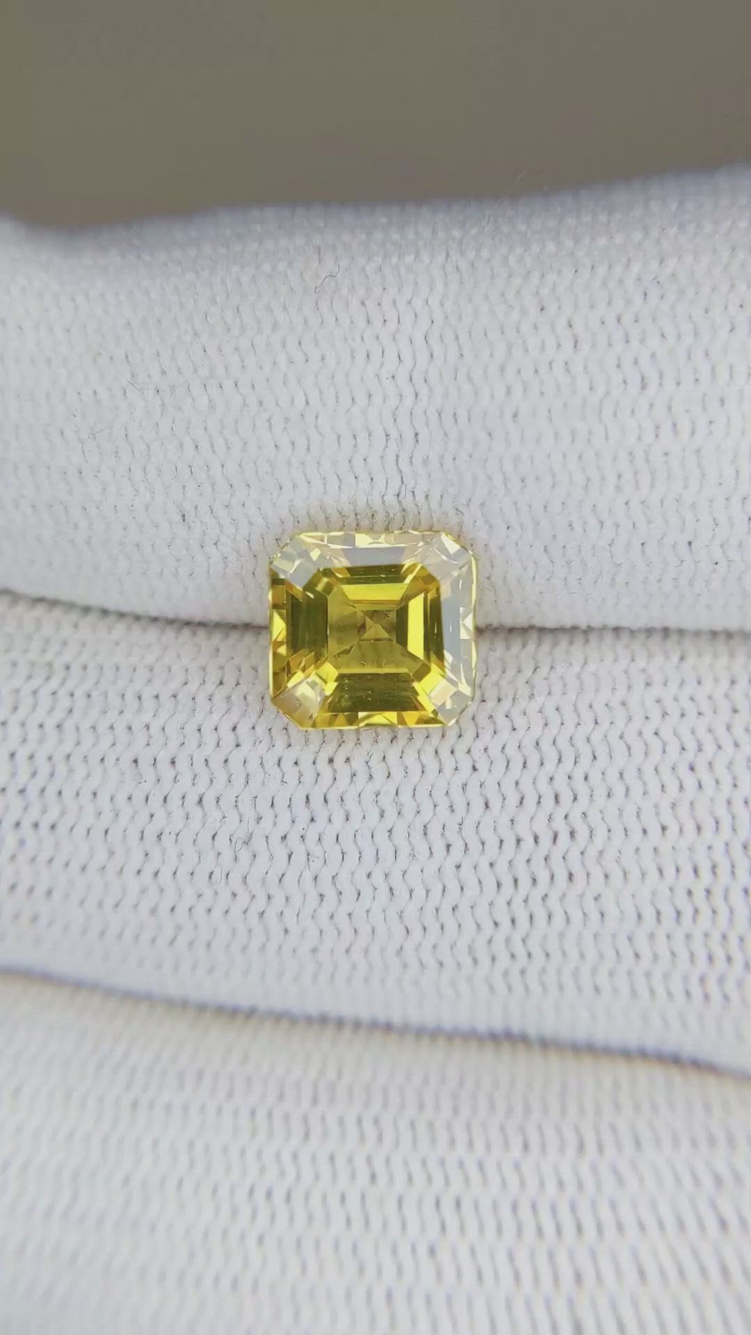 2.86 Ct. Yellow Sapphire from Ceylon (Sri Lanka) Size Video