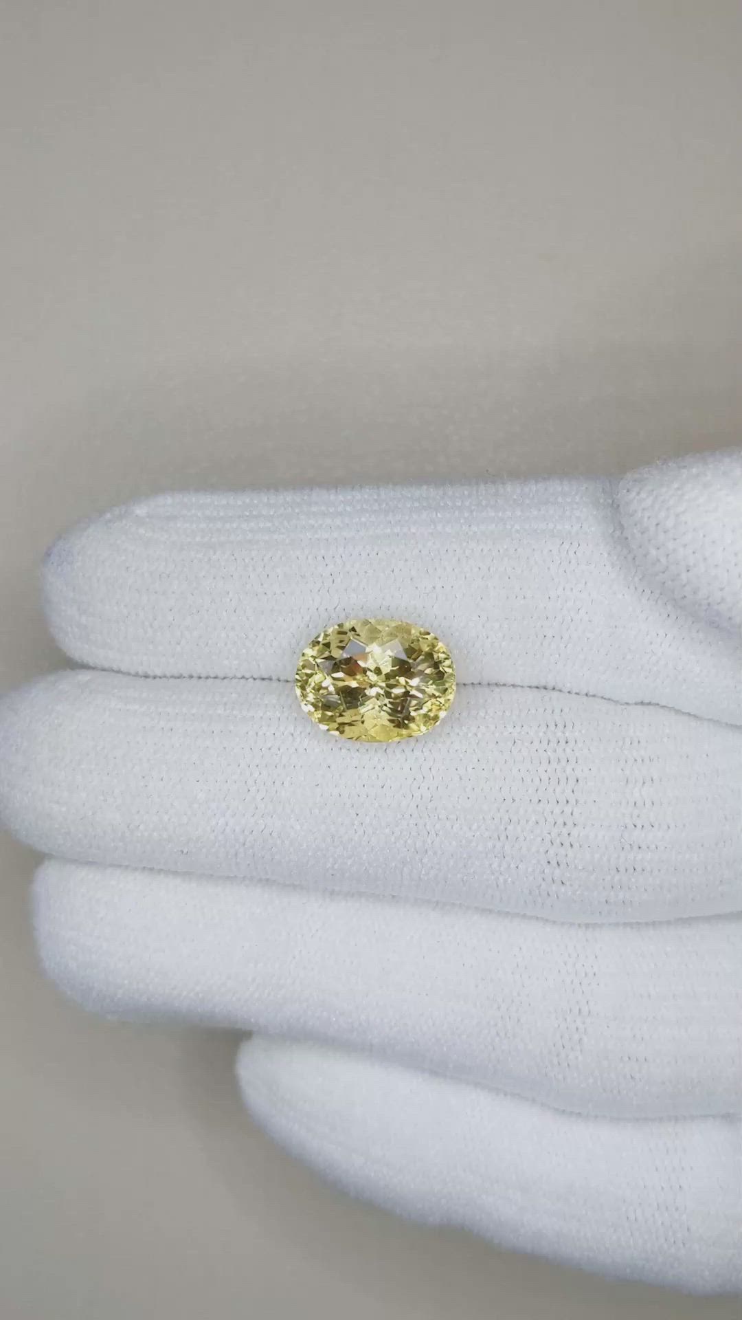 5.23 Ct. Yellow Sapphire from Ceylon (Sri Lanka) Size Video