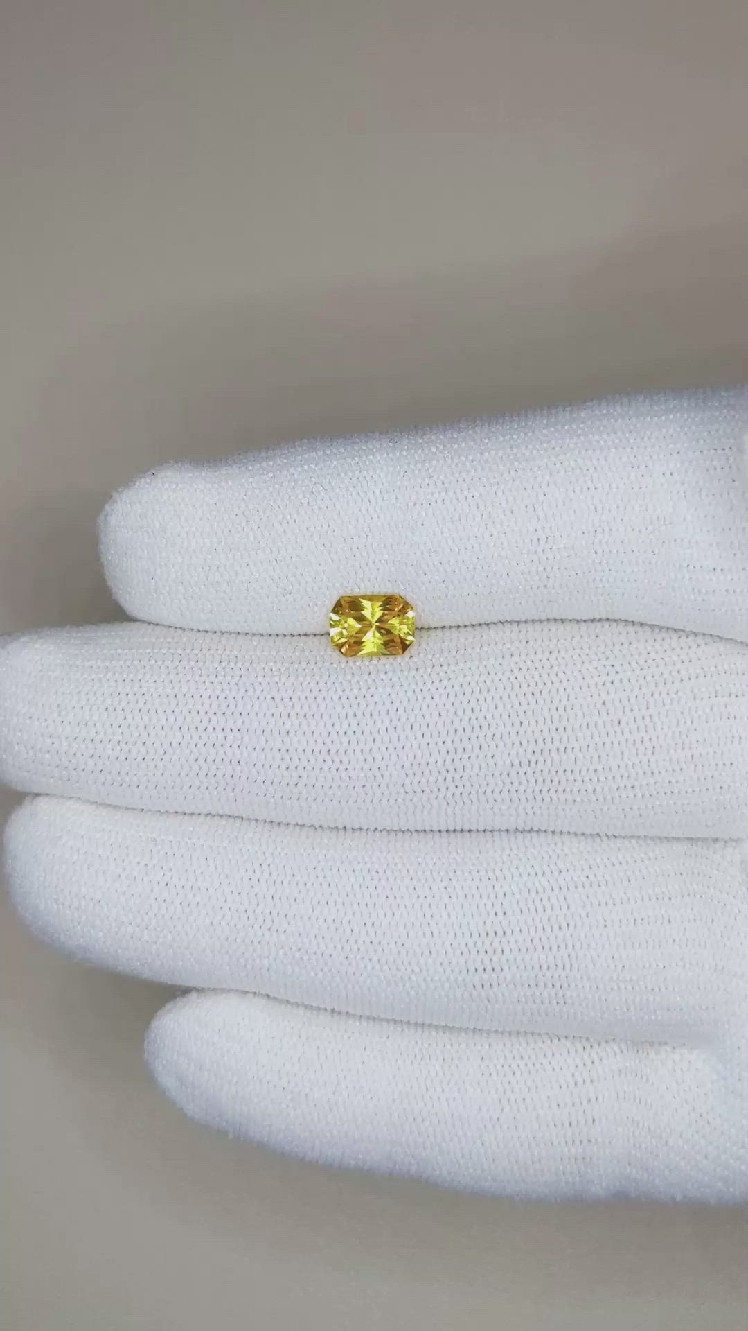 1.20 Ct. Yellow Sapphire from Ceylon (Sri Lanka) Size Video