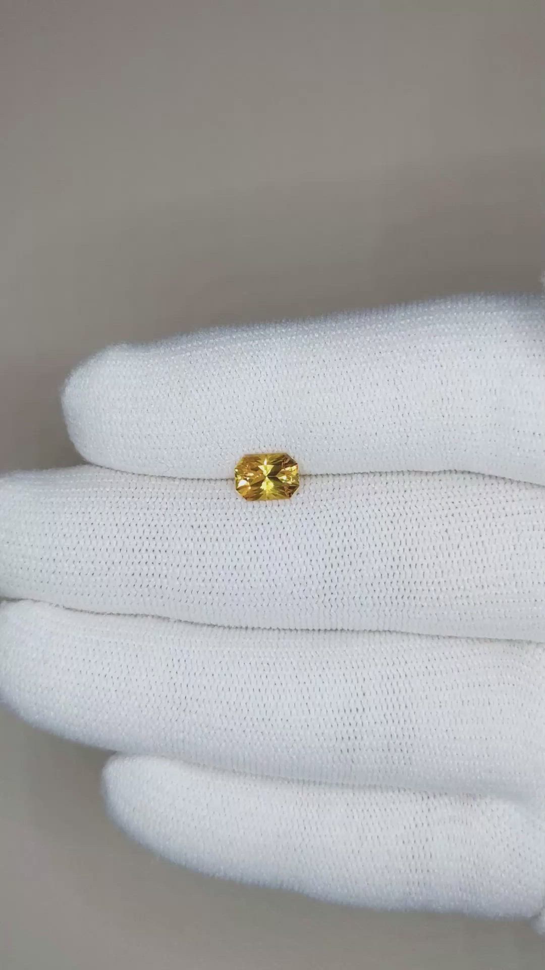 1.14 Ct. Yellow Sapphire from Ceylon (Sri Lanka) Size Video