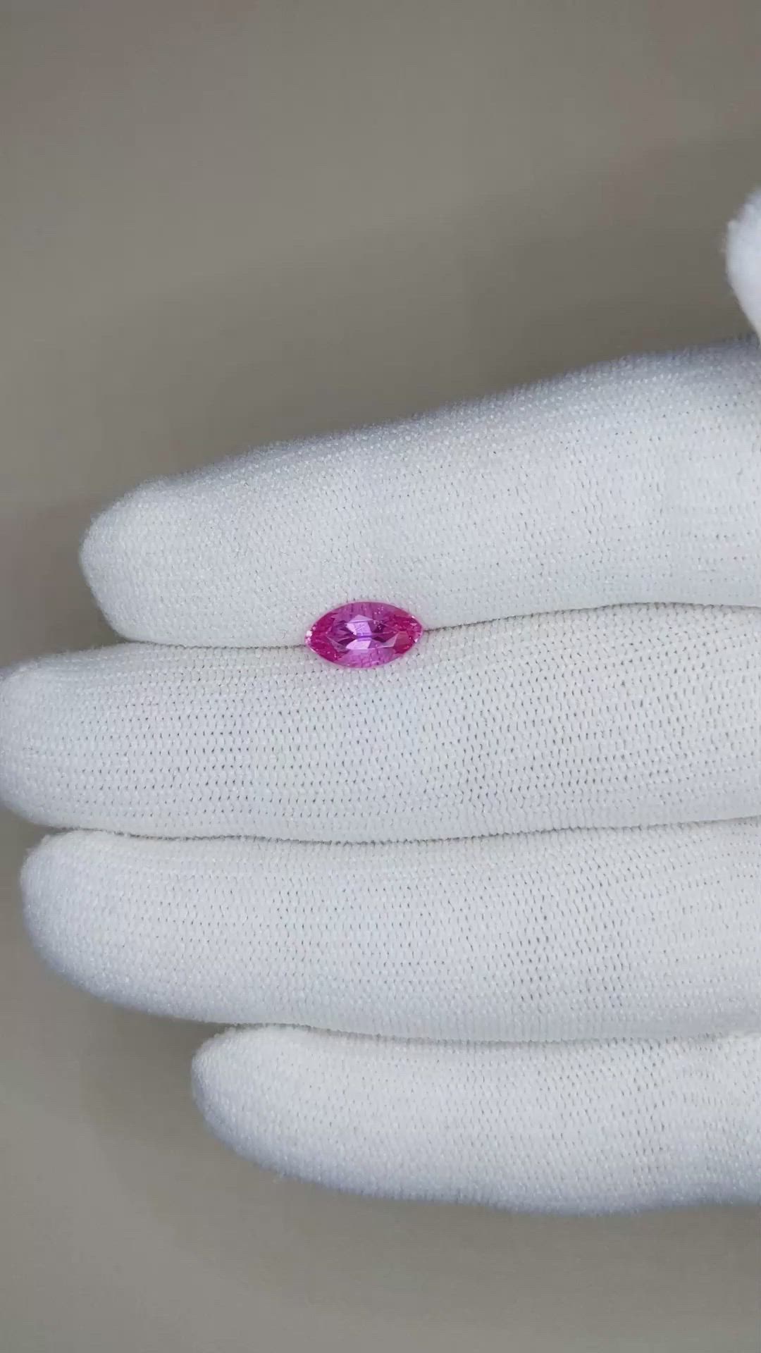 1.34 Ct. Purplish Pink Sapphire from Ceylon (Sri Lanka) Size Video
