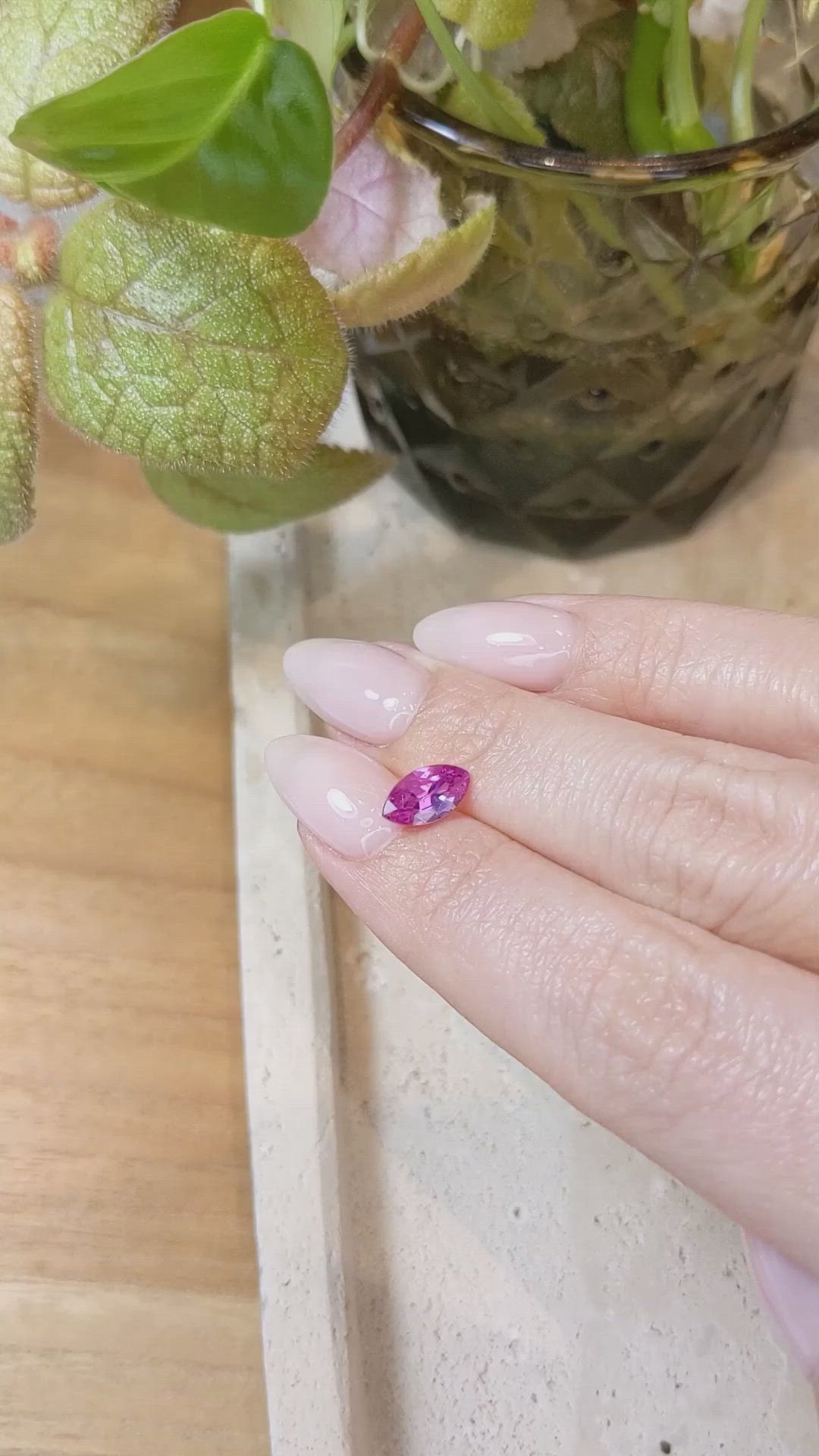 1.34 Ct. Purplish Pink Sapphire from Ceylon (Sri Lanka) Size Video