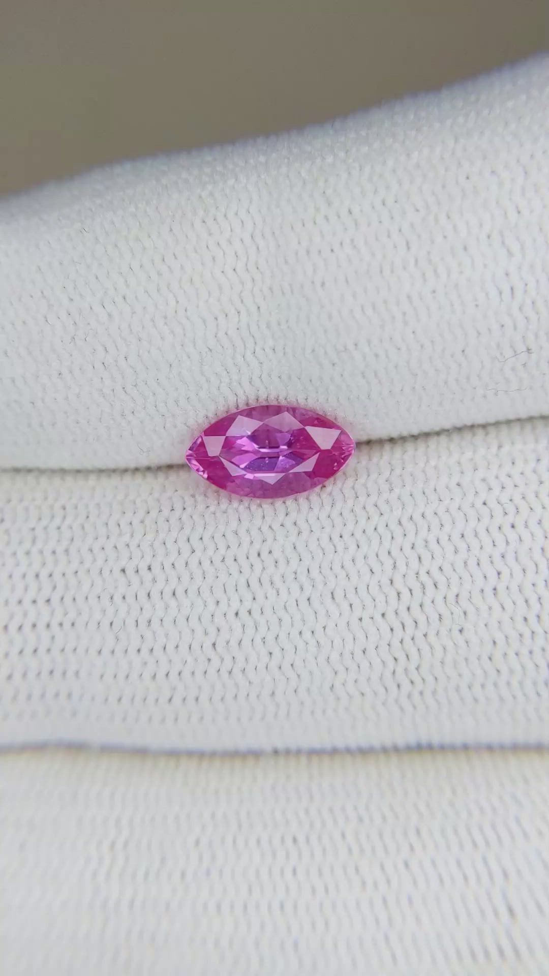 1.34 Ct. Purplish Pink Sapphire from Ceylon (Sri Lanka) Size Video