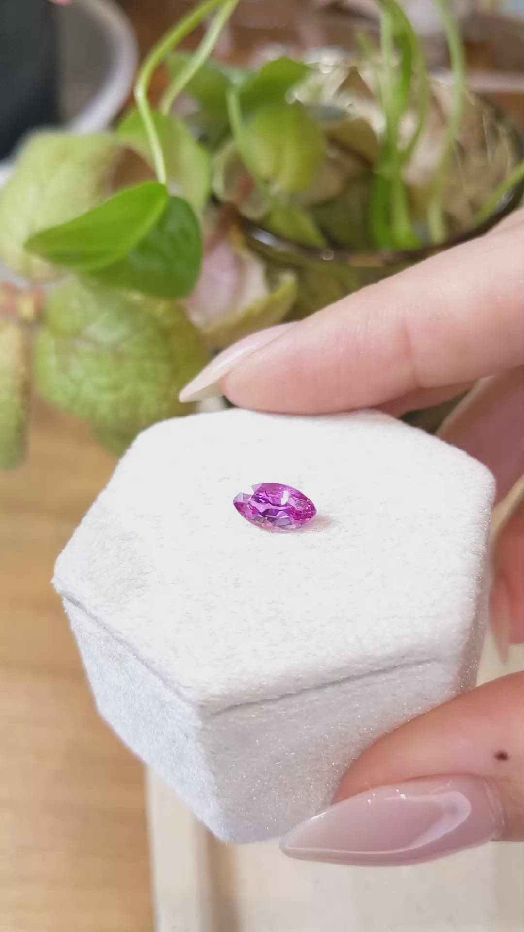 1.34 Ct. Purplish Pink Sapphire from Ceylon (Sri Lanka) Size Video