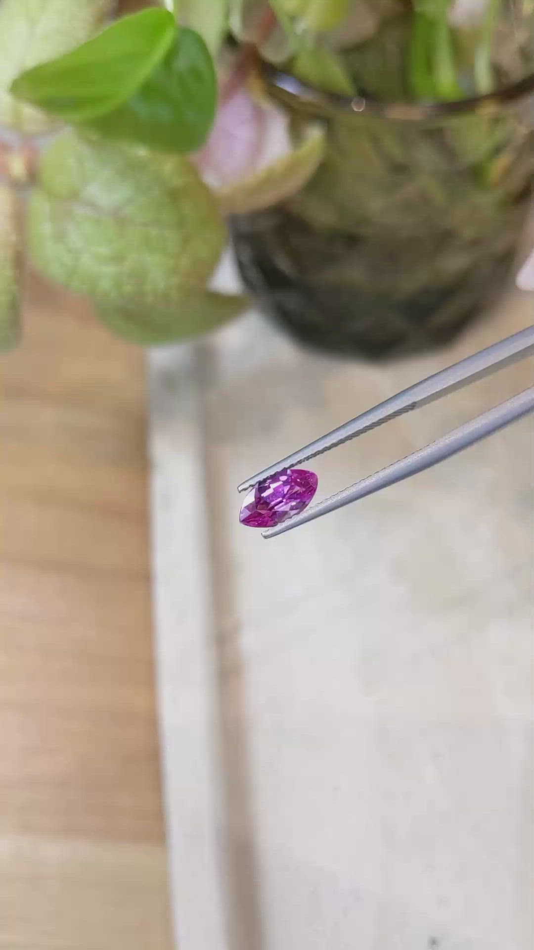 1.34 Ct. Purplish Pink Sapphire from Ceylon (Sri Lanka) Size Video