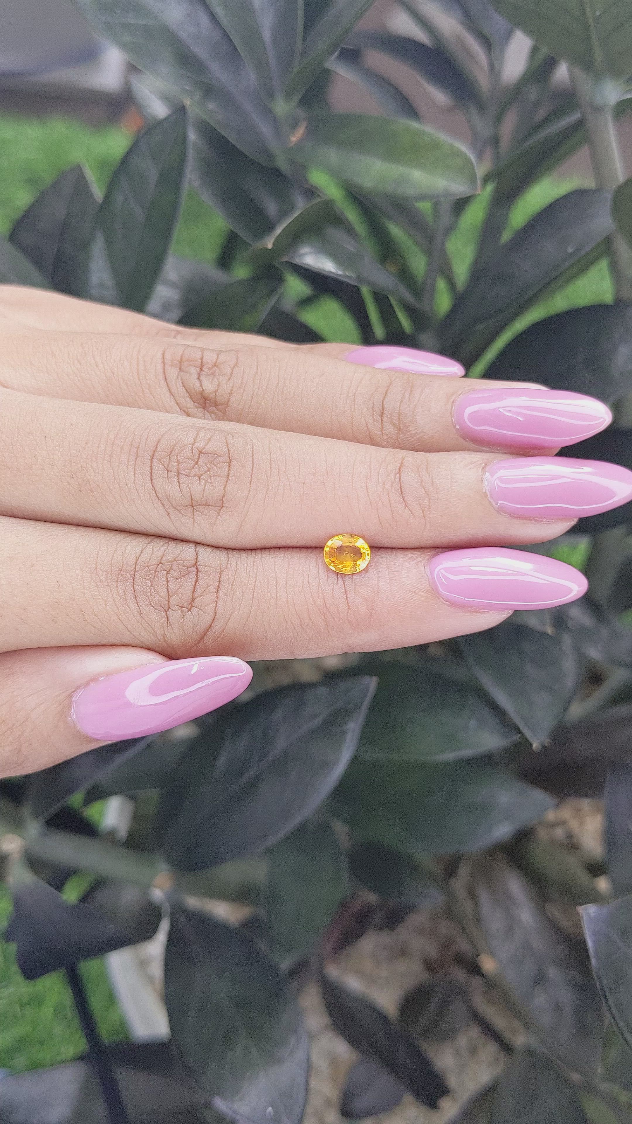 0.63 Ct. Yellow Sapphire from Madagascar Size Video