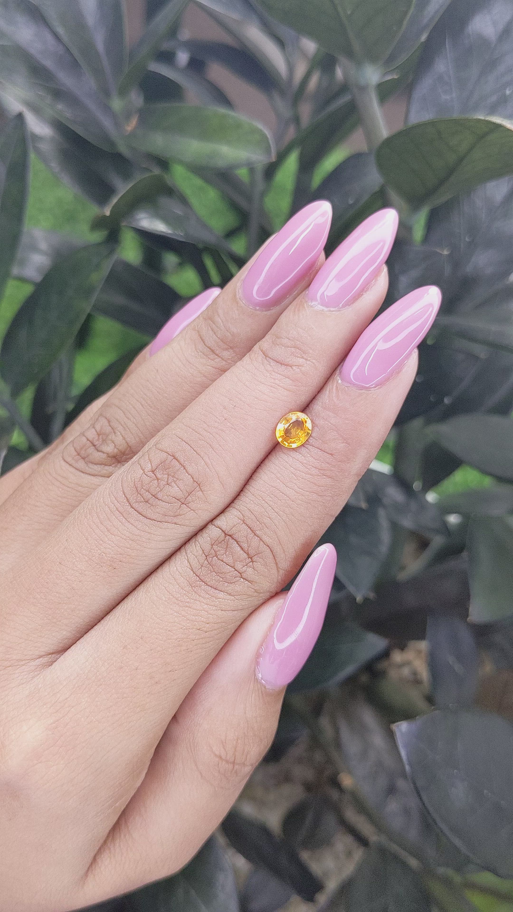 0.63 Ct. Yellow Sapphire from Madagascar Size Video