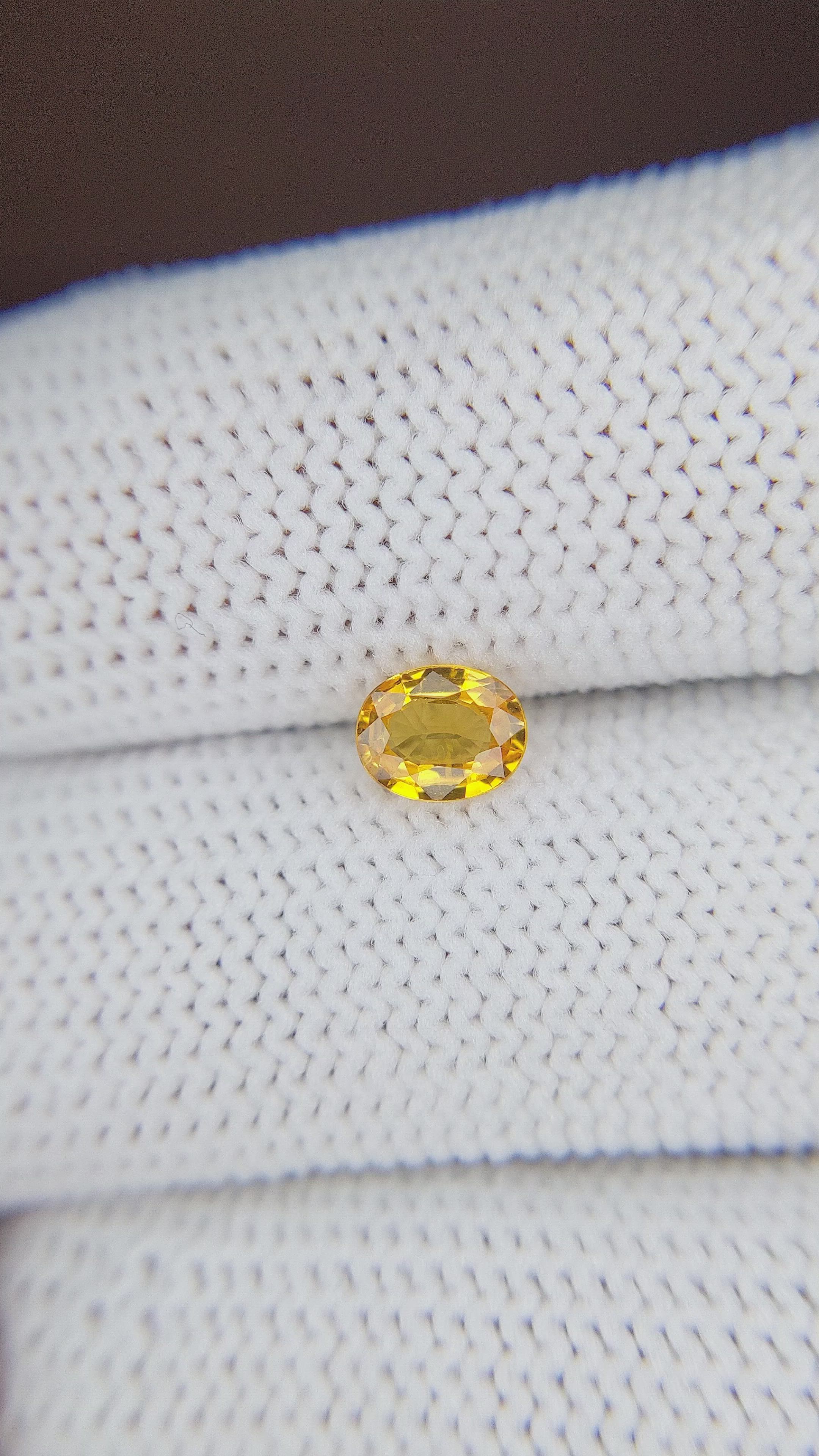 0.67 Ct. Yellow Sapphire from Madagascar Size Video